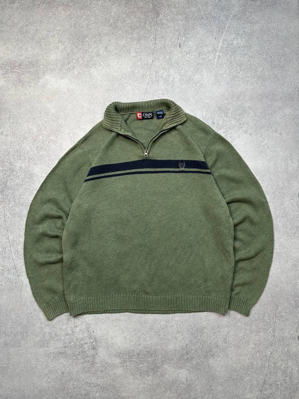 Chaps Ralph Lauren Vintage Chaps Ralph Lauren Cotton Knit Sweater 1/4Zip Size L Size US L / EU 52-54 / 3 - 1 Thumbnail