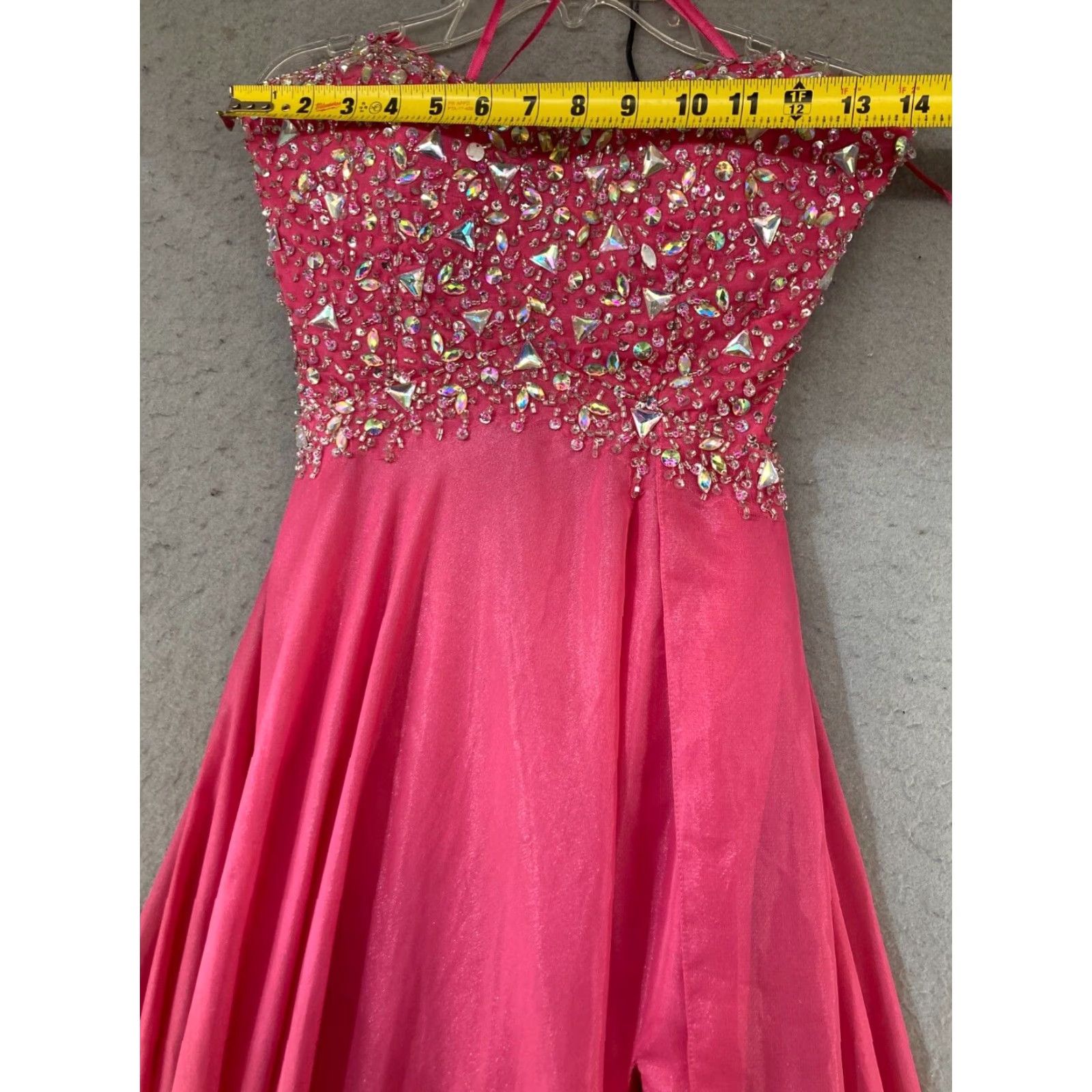 Vintage VINTAGE Paparazzi Madeline Gardner Womens Formal Dress 7/8 Pink Rhinestone NWT Sleeveless Polyester Dress Size M / US 6-8 / IT 42-44 - 3 Thumbnail