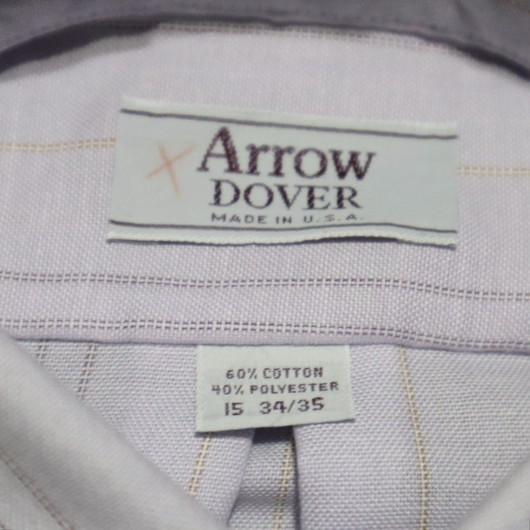 Arrow Arrow Shirt Men's Size 15 34 / 35 Gray Long Sleeve Button-Down Knit Plaid/Stripe Shirt Size US M / EU 48-50 / 2 - 3 Thumbnail