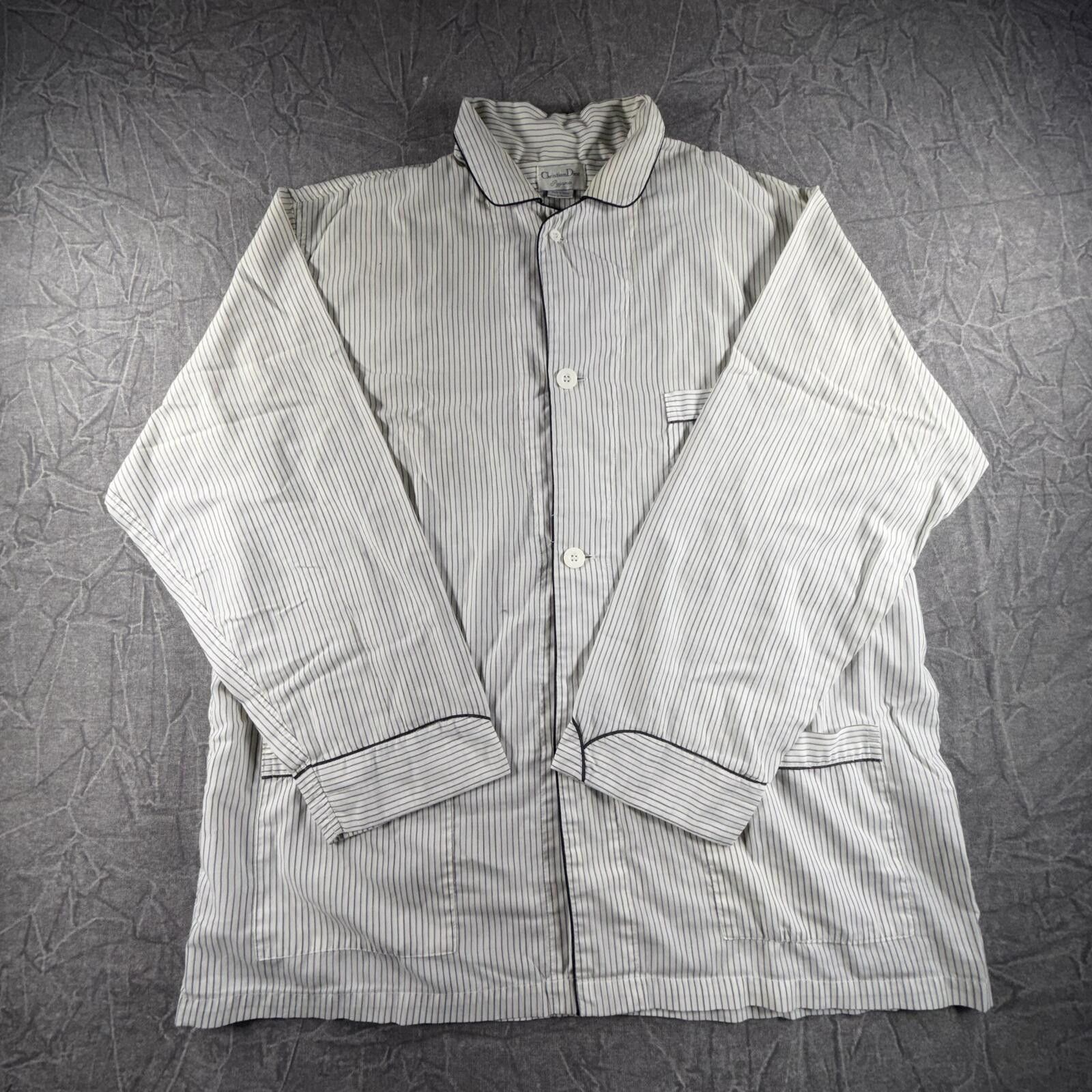 Christian Dior Monsieur Christian Dior Pajama XL White Striped Long Sleeve Size ONE SIZE - 1 Thumbnail