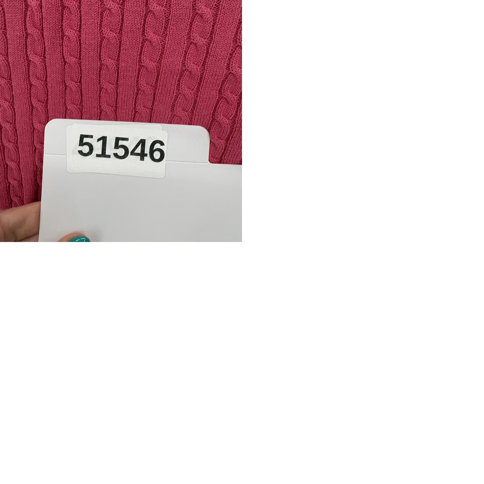 Tommy Hilfiger Tommy Hilfiger Sweater Womens Small Pink 100% Cotton V Neck Cable Knit Pullover Size S / US 4 / IT 40 - 9 Thumbnail