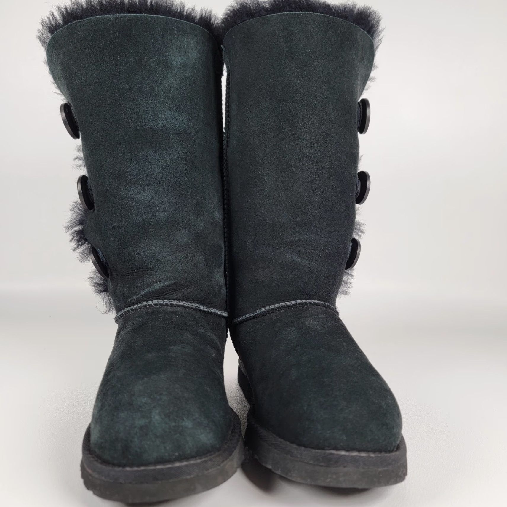 Ugg UGG Bailey Button Triplet II Boots Womens Black Suede, 6 M US / 37 EU, Mid-Calf, Button Closure, Shearling, Water Resistant, Casual Winter Shoes Size US 5 / IT 35 - 2 Thumbnail