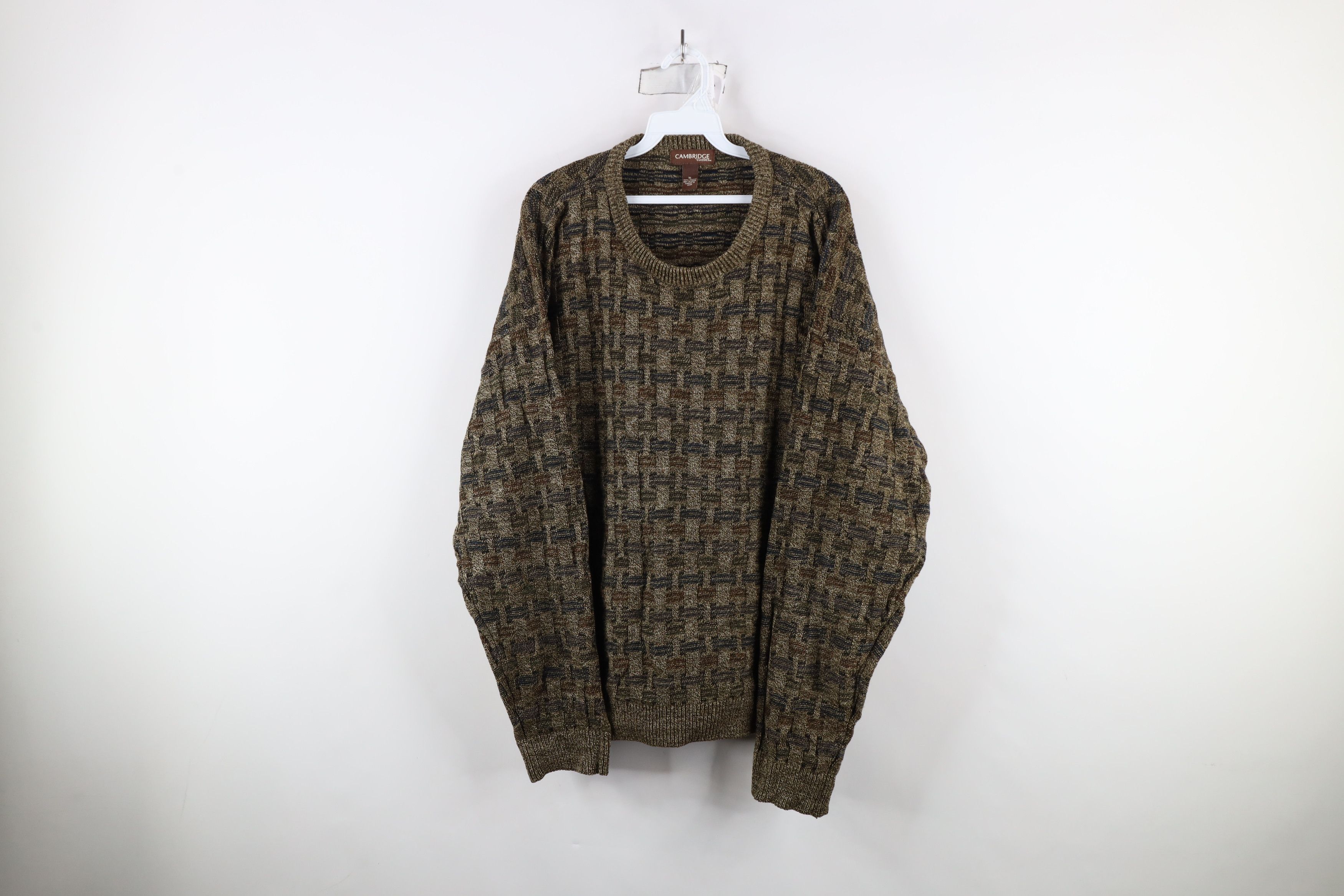 Vintage Vintage 90s Coogi Style Cross Weave Knit Crewneck Sweater Size US XL / EU 56 / 4 - 1 Thumbnail
