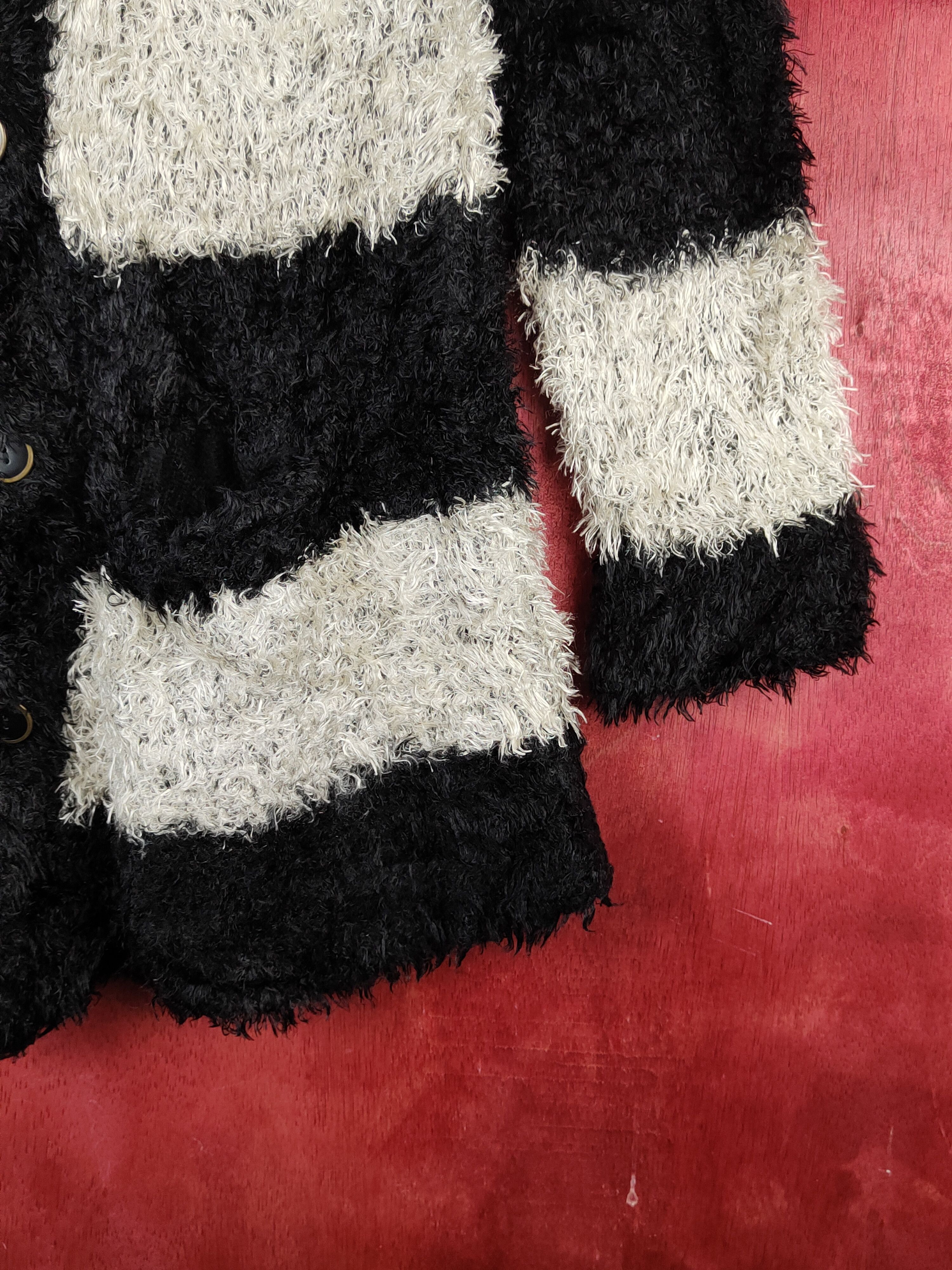 Japanese Brand × Vintage Jocky Gal Black White Shag Shaggy Fur Mohair Knitwear #S1891 Size L / US 10 / IT 46 - 6 Thumbnail