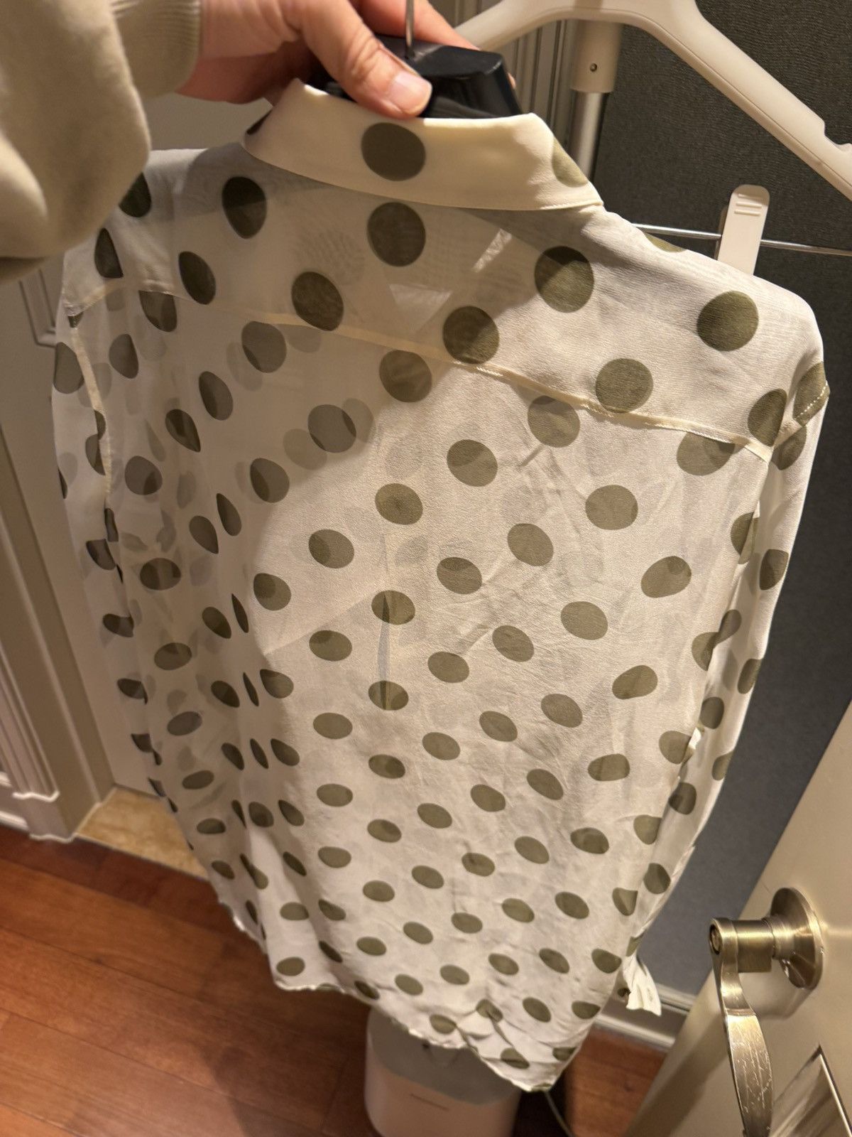 Saint Laurent Paris mulberry silk polka dots shirt collar size 40 Size US M / EU 48-50 / 2 - 15 Thumbnail