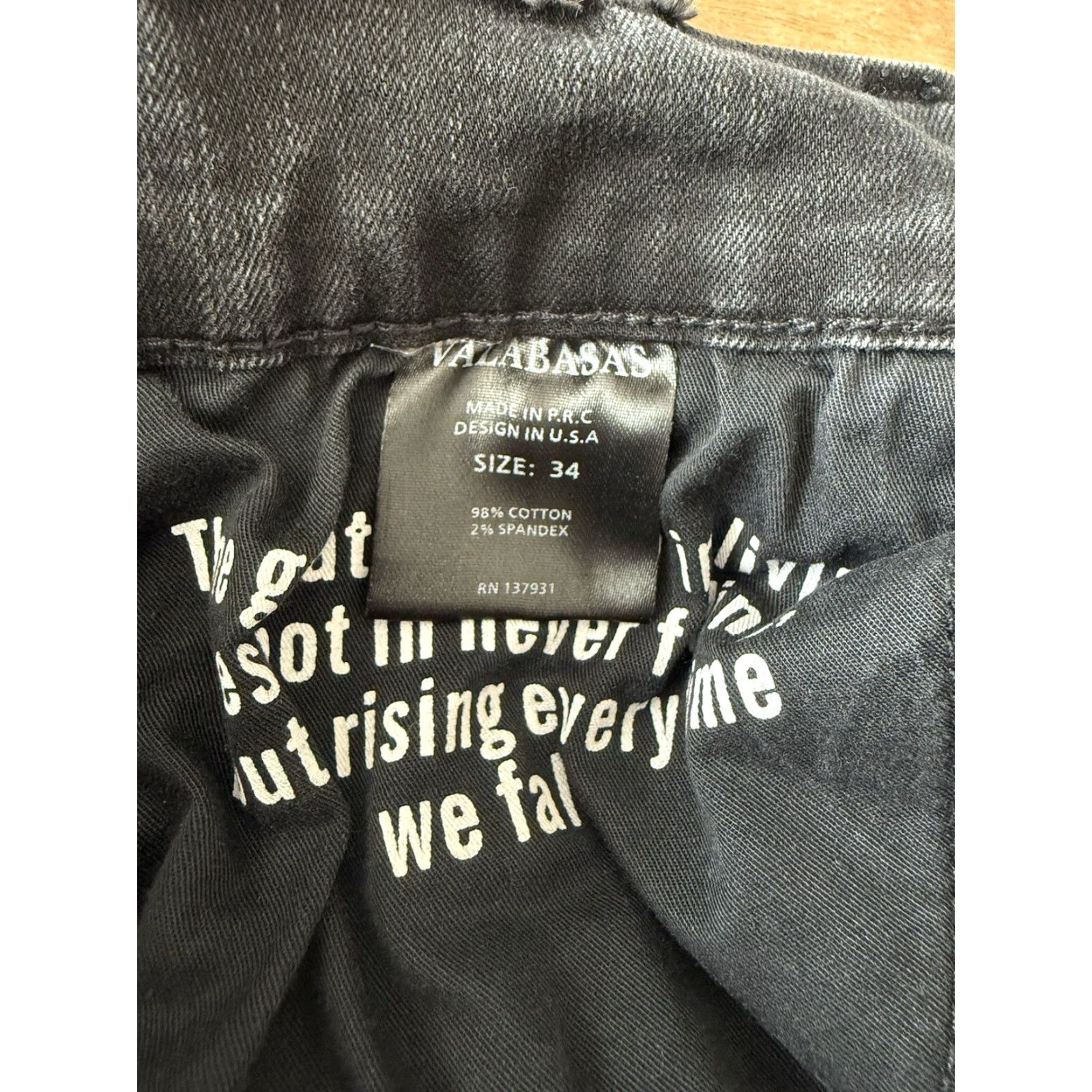 Denime Valabasas Distressed Denim Skinny Jeans Mens 34 31x26 Button Fly Dark Black 5-Pocket Slim Fit Mens Size US 34 / EU 50 - 5 Thumbnail