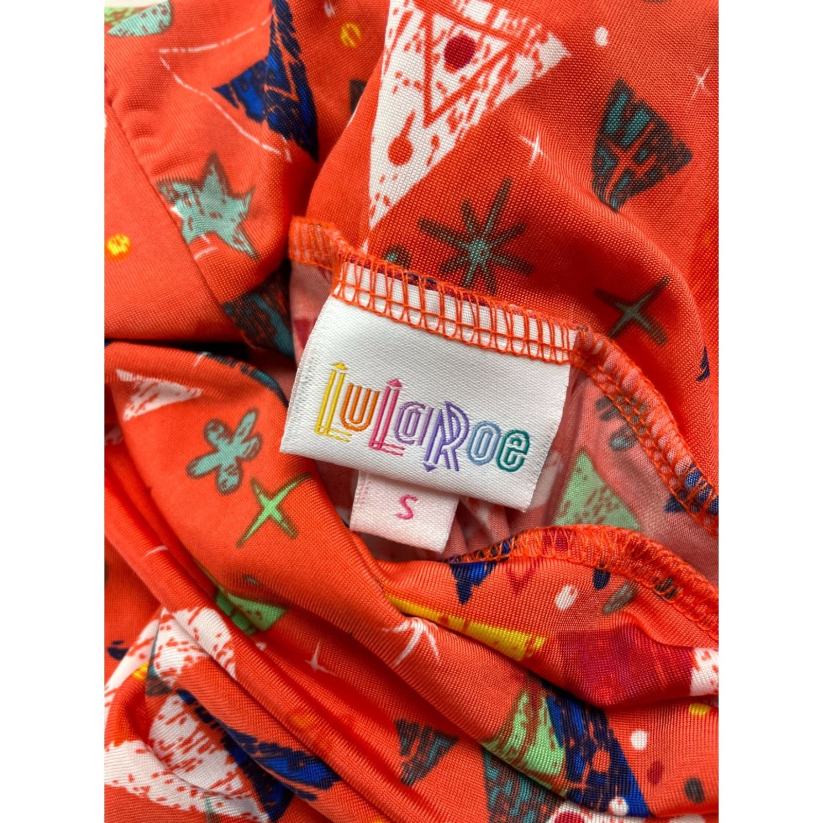 Vintage LuLaRoe Skirt Women's Size S Red Geometric A-Line Pull On Knee Length Casual Party/Cocktail Mens? Womens Size 28" / US 6 / IT 42 - 5 Thumbnail