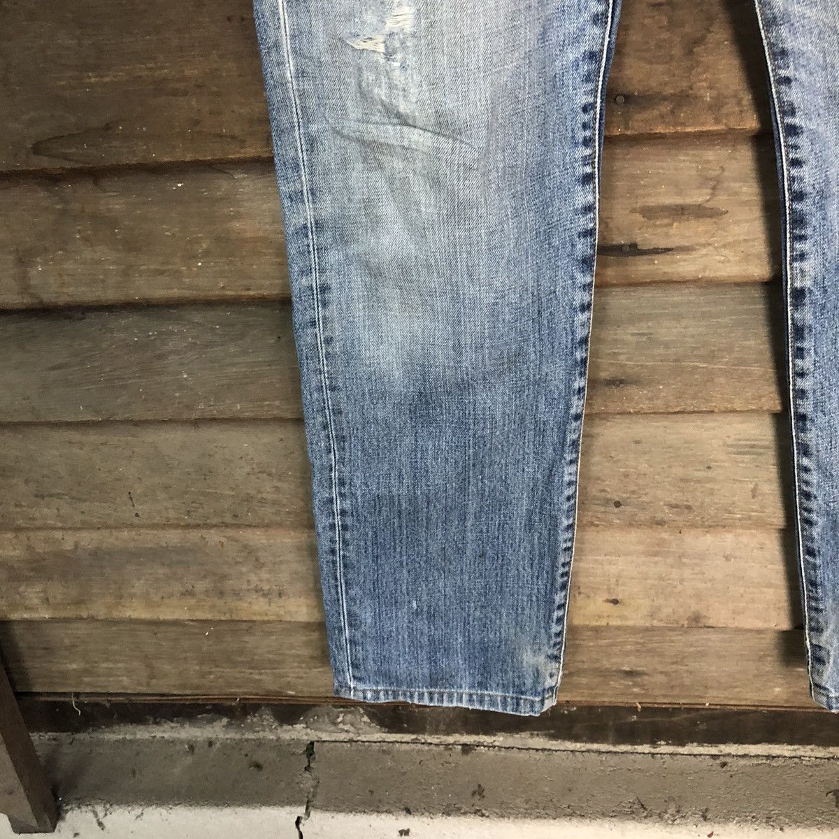Japanese Brand Ring Denim vintage Blue Distressed ripped Denim Pants #7386 Size US 30 / EU 46 - 8 Thumbnail