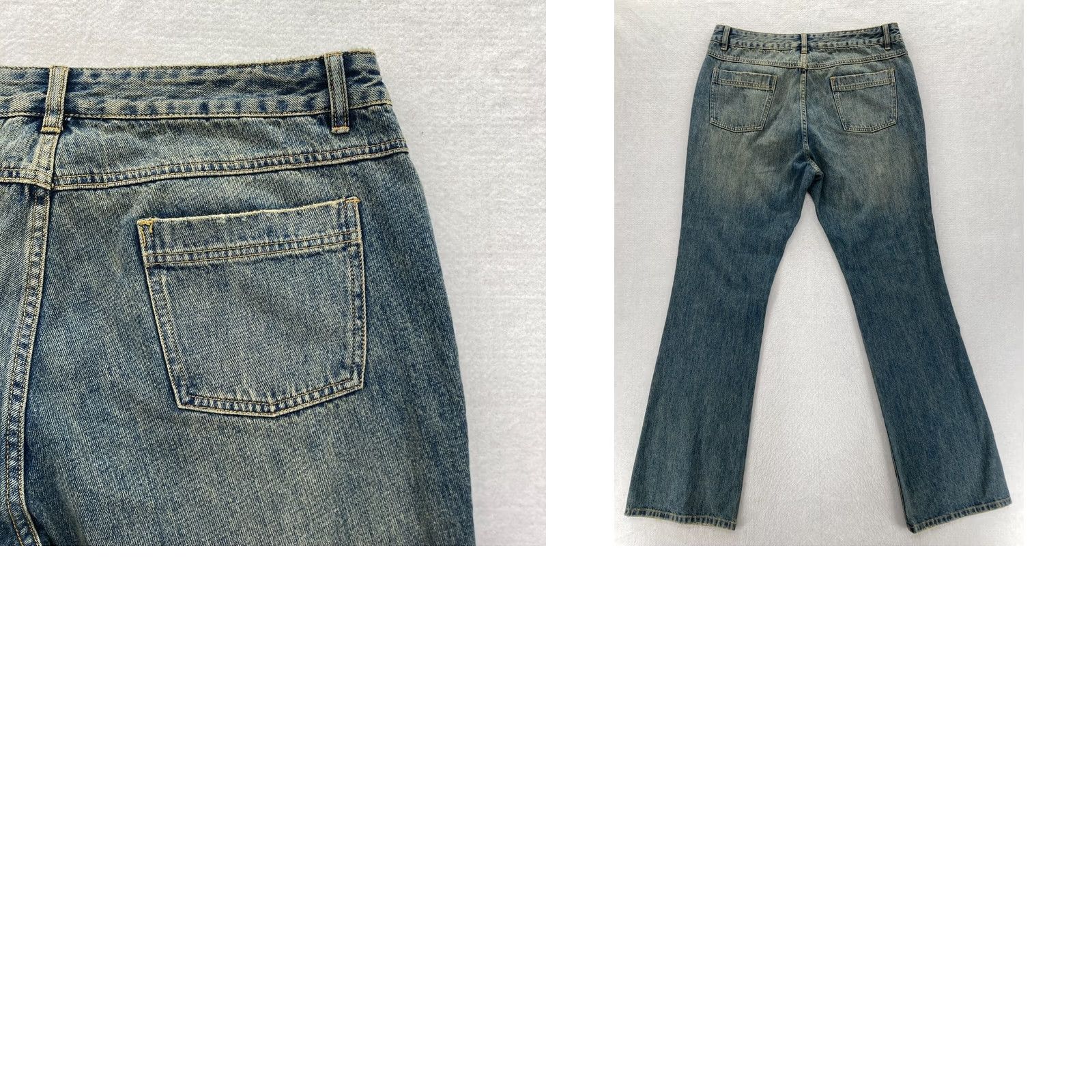 Denime Jeanology Jeans Women's 16 Tall Medium Wash Blue Denim Mid Rise Bootscut Boho Vintage Y2K Lounge Size 38" / US 16 / IT 52 - 9 Thumbnail