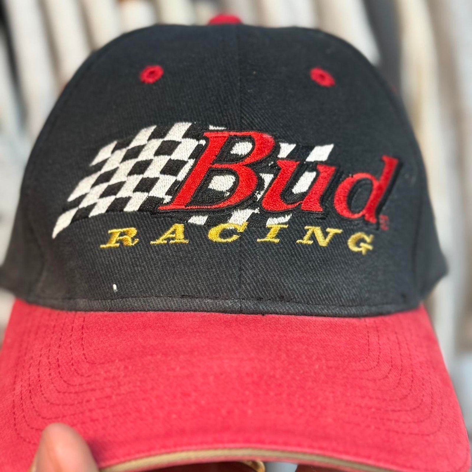 NASCAR × Vintage Vintage 90s NASCAR Bud Racing Velcro Cap Size ONE SIZE - 2 Thumbnail