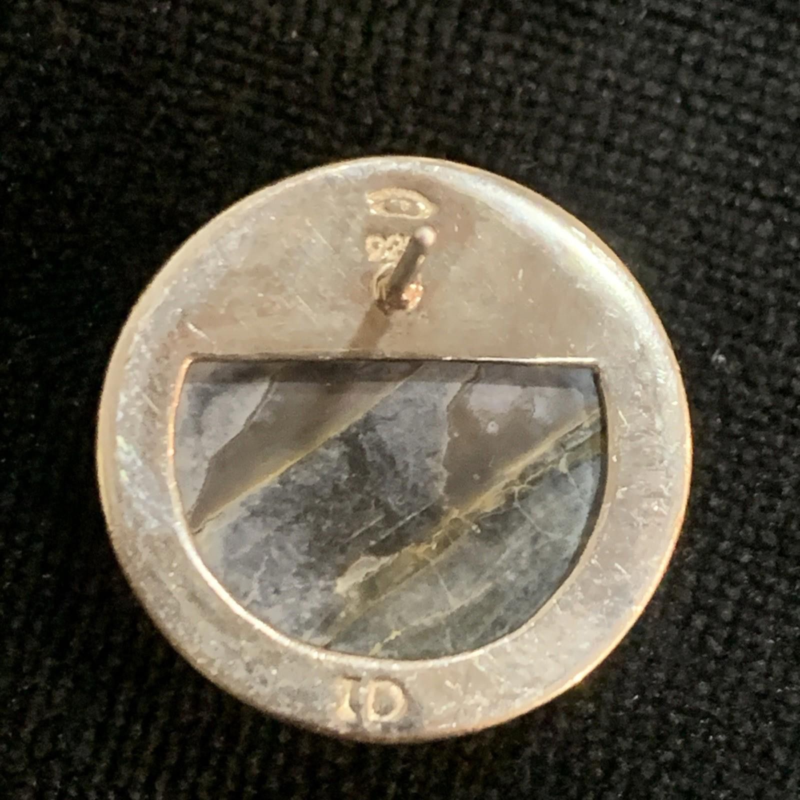 Unknown London Vintage 925 Silver, Black Mother of Pearl Earrings, 7/8” Size ONE SIZE - 6 Thumbnail