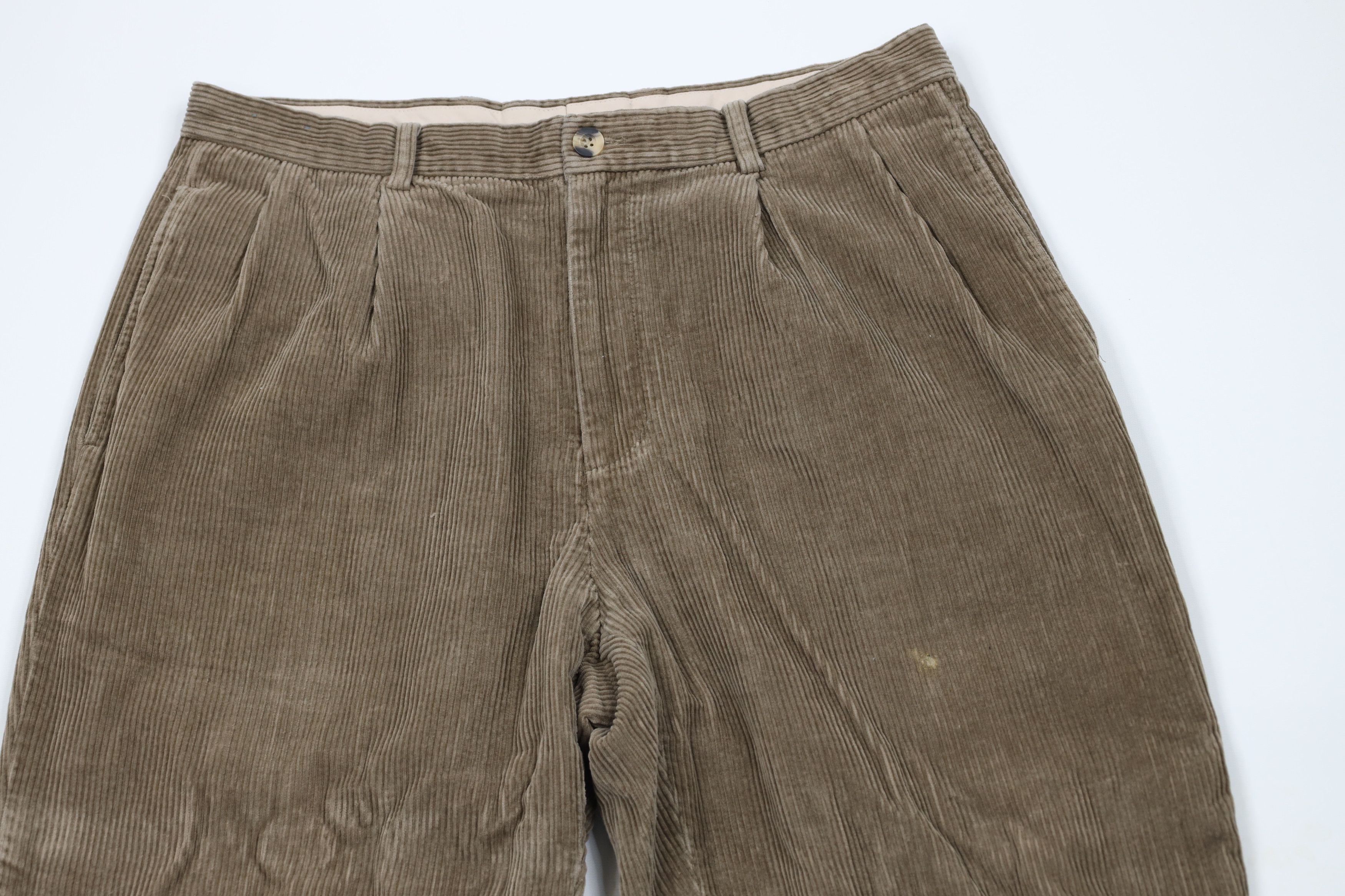 Vintage Vintage 90s Streetwear Pleated Wide Leg Corduroy Chino Pants Size US 34 / EU 50 - 2 Thumbnail