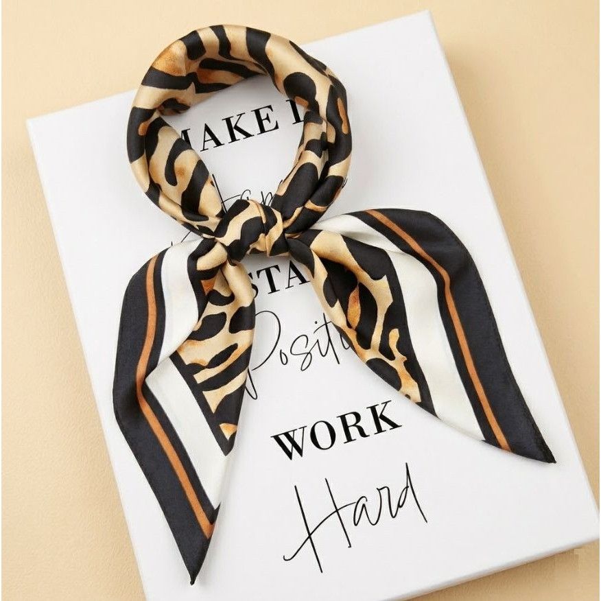 Other Leopard Print Silky Appearance Square Scarf Elegant Animal P Size ONE SIZE - 1 Thumbnail