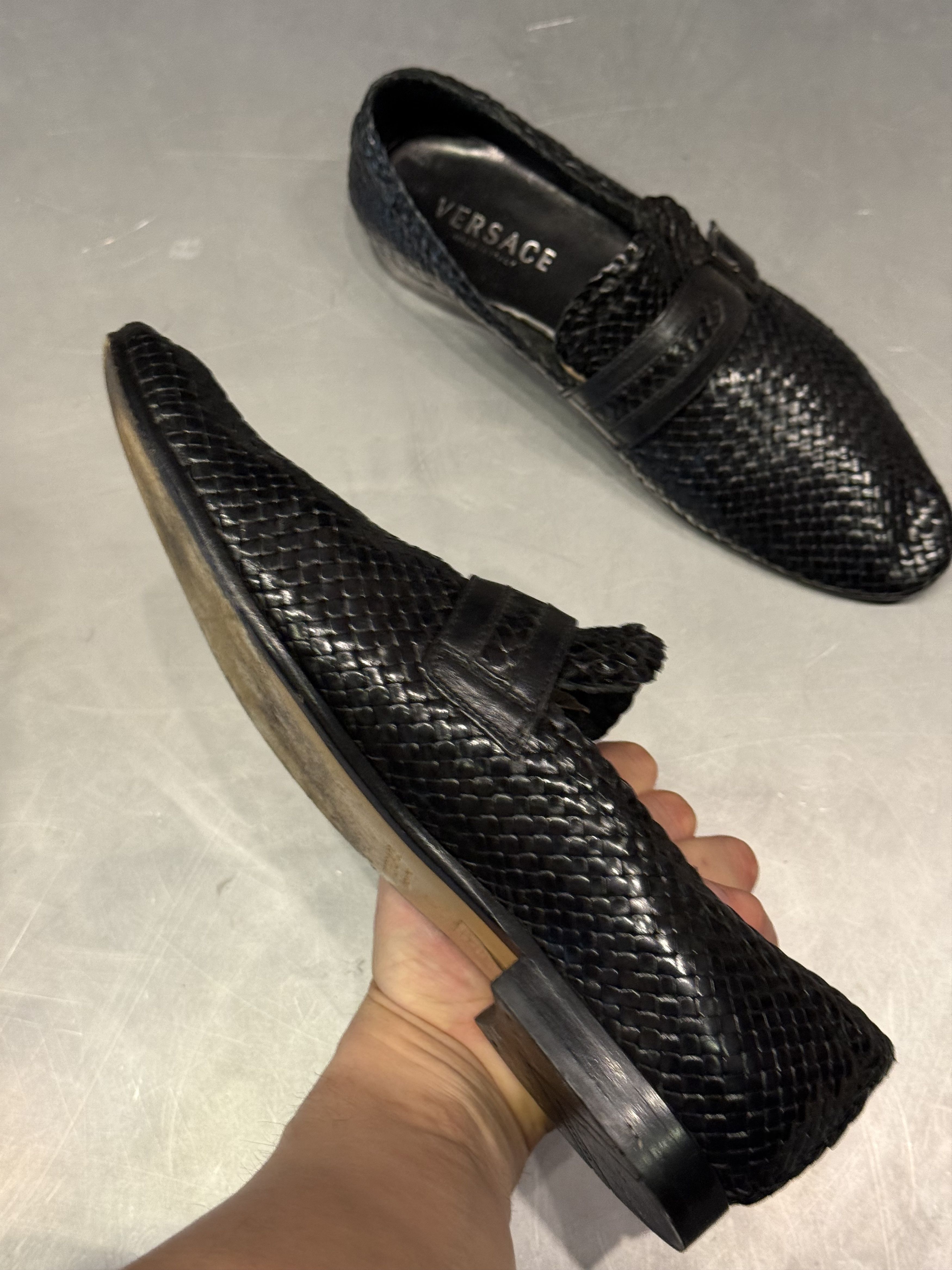 Versace Versace weaved plaid leather vintage loafers Size US 9 / EU 42 - 2 Thumbnail