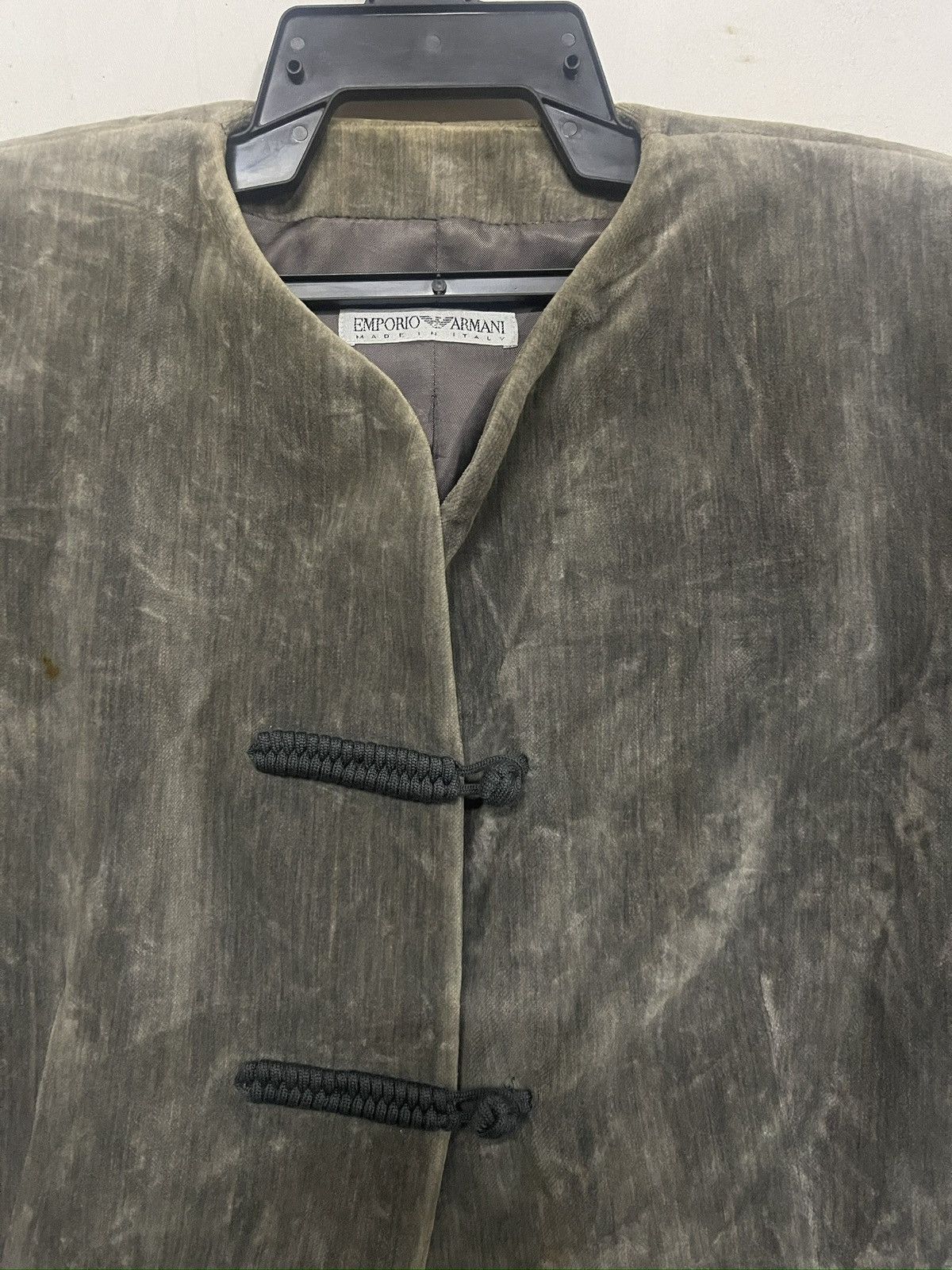 Emporio Armani Emporio Armani velvet jacket with a mandarin collar n button Size L / US 10 / IT 46 - 6 Thumbnail