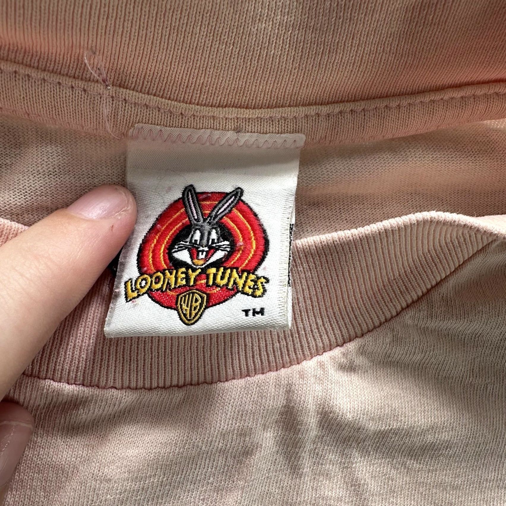Vintage VINTAGE Looney Tunes Taz Bugs Bunny Shirt Mens L Pink 90s Cartoon Graphic Tee Size US L / EU 52-54 / 3 - 6 Thumbnail