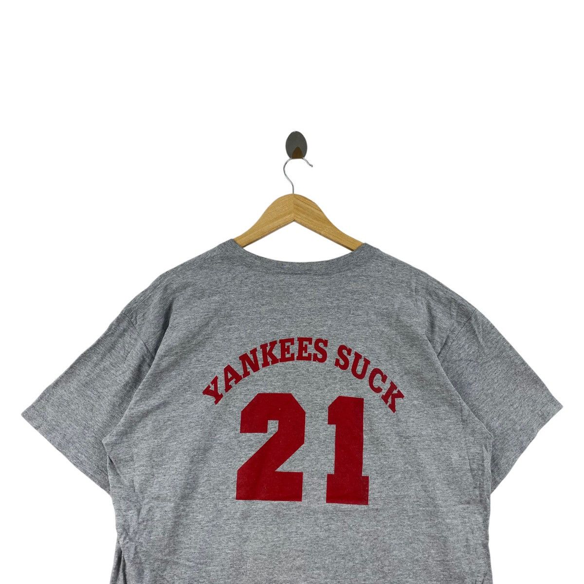 Other Vintage YANKEES SUCK 21 Boston Print Parody Grey Size US XL / EU 56 / 4 - 2 Thumbnail