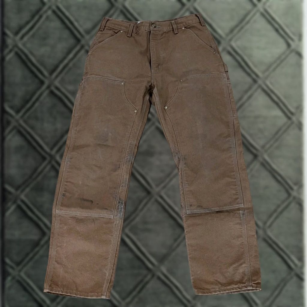 Carhartt VINTAGE Carhartt Double Knee Pants Brown Canvas Workwear 32x31 Made In USA Mens Helmet To Hardhat Size US 32 / EU 48 - 1 Thumbnail