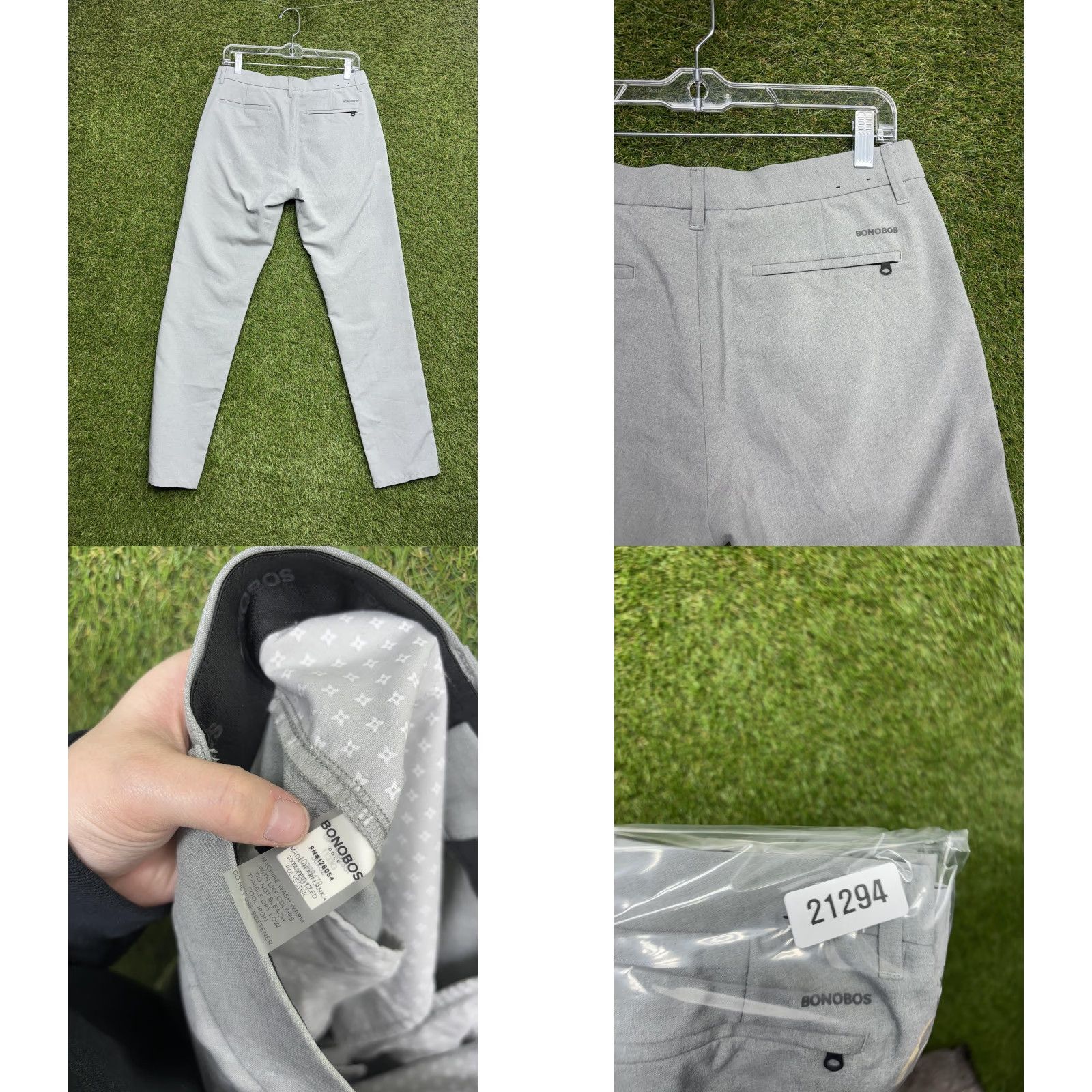 Bonobos Bonobos Pants Mens 35x32 Gray Chino Slim Fit Tapered Dress Casual Office Size US 35 - 8 Thumbnail