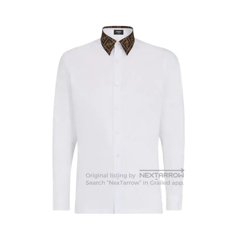 Fendi Fendi Men's White Cotton Long Sleeve Shirt . Size US XL / EU 56 / 4 - 1 Thumbnail