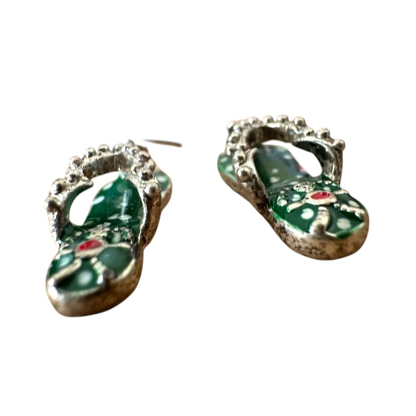 Handmade × Vintage Christmas Flip Flop Dangle Earrings Size ONE SIZE - 9 Thumbnail