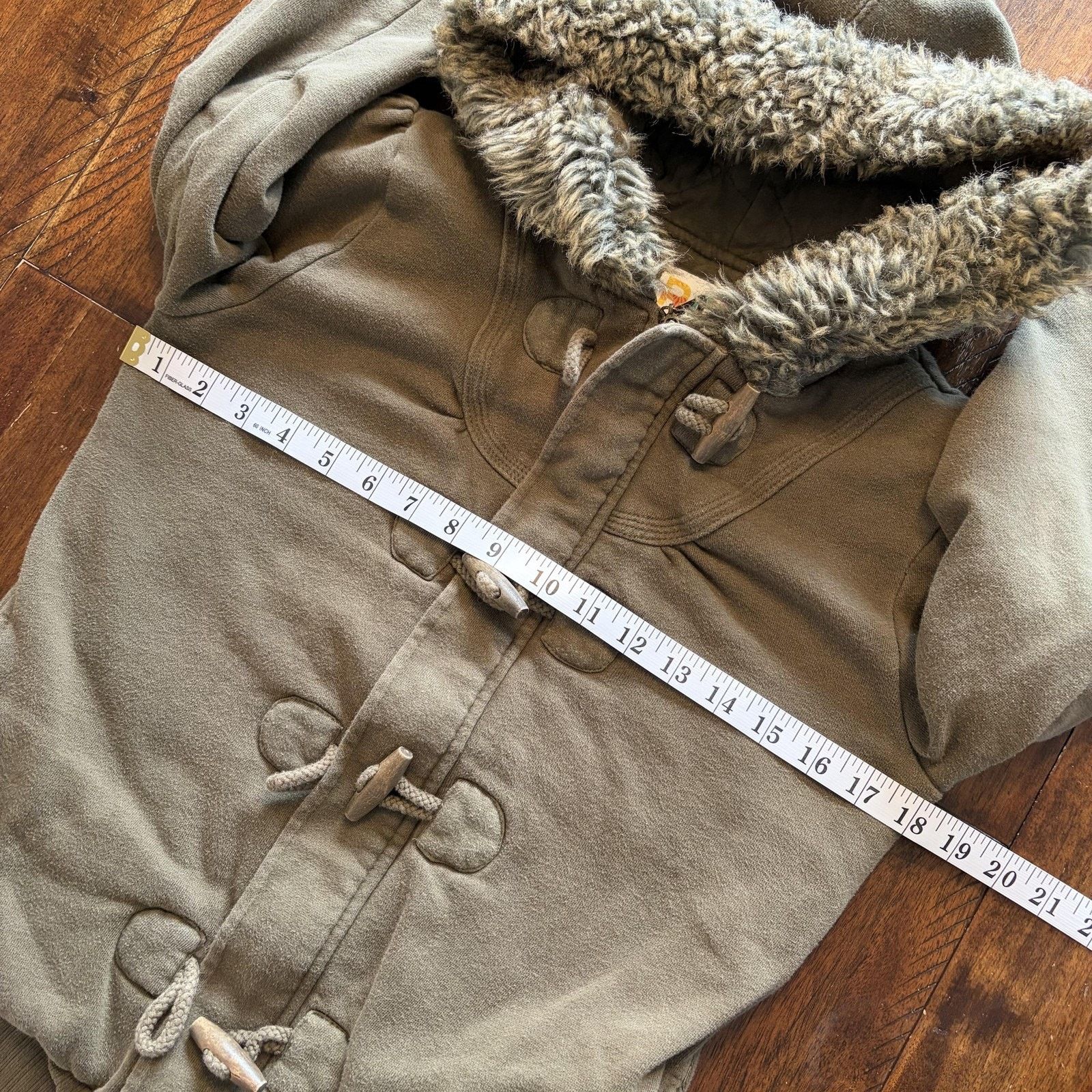 Vintage Roxy Jacket Womens Small Brown Faux Fur Hooded Toggle Size S / US 4 / IT 40 - 11 Thumbnail