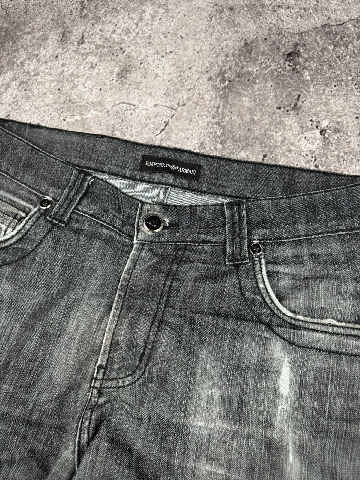 Armani CRAZY ARMANI BAGGY WASHED DISTRESSED JEANS JAPANESSE RARE Size US 33 - 4 Thumbnail