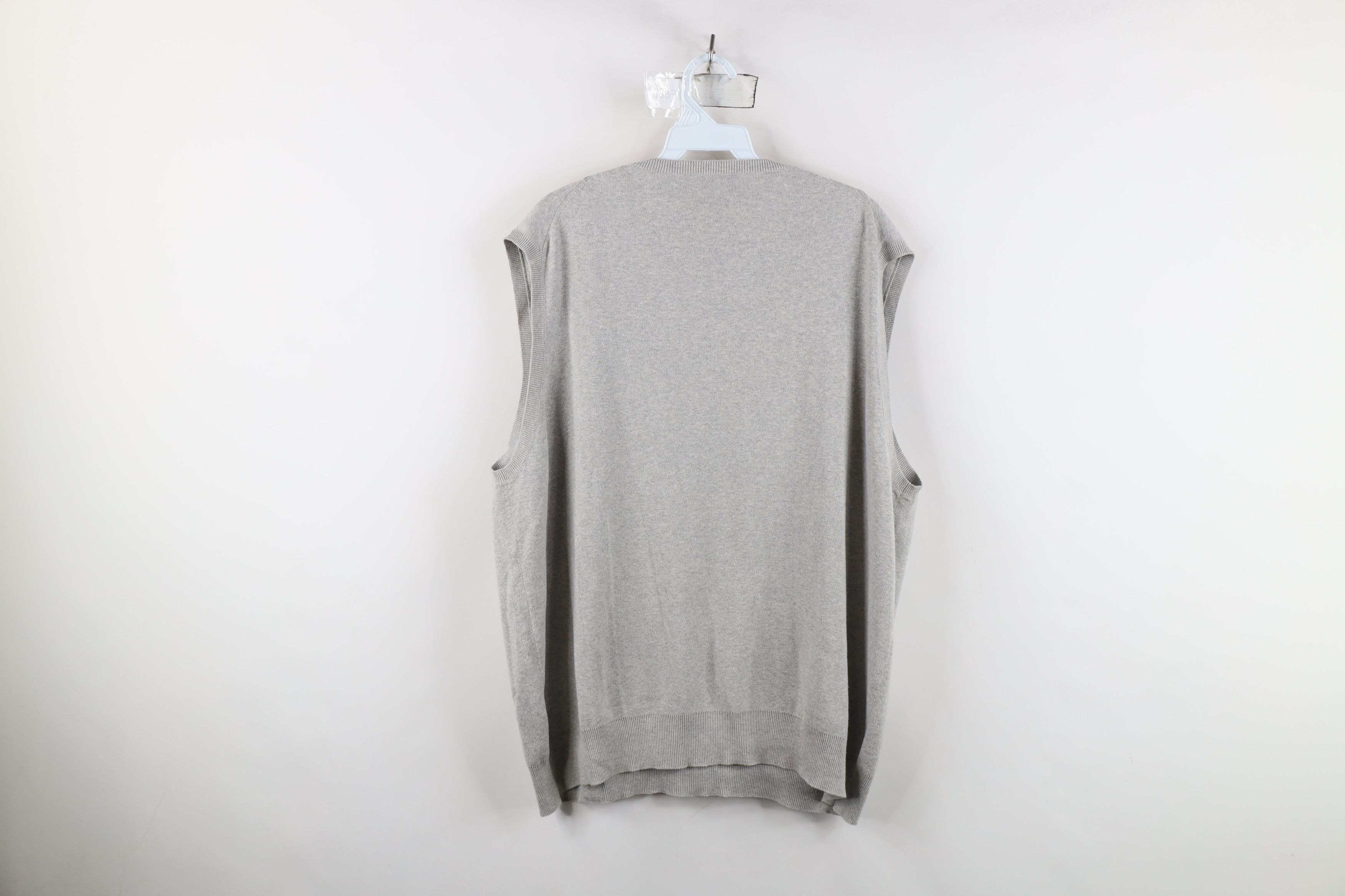 Ralph Lauren Vintage Ralph Lauren Cotton Knit V-Neck Sweater Vest Gray Size US XXL / EU 58 / 5 - 9 Thumbnail