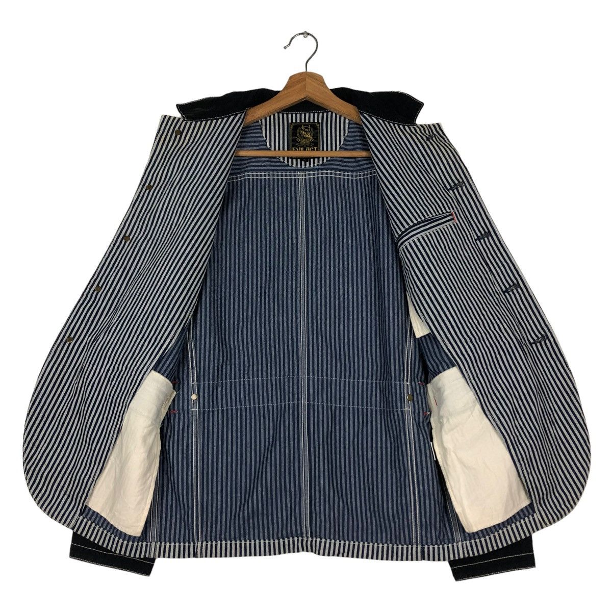 Japanese Brand 🔥VTG HICORY CHORE BIKER JACKET EVILACT MOTORCYCLE KAPITAL Size US S / EU 44-46 / 1 - 13 Thumbnail