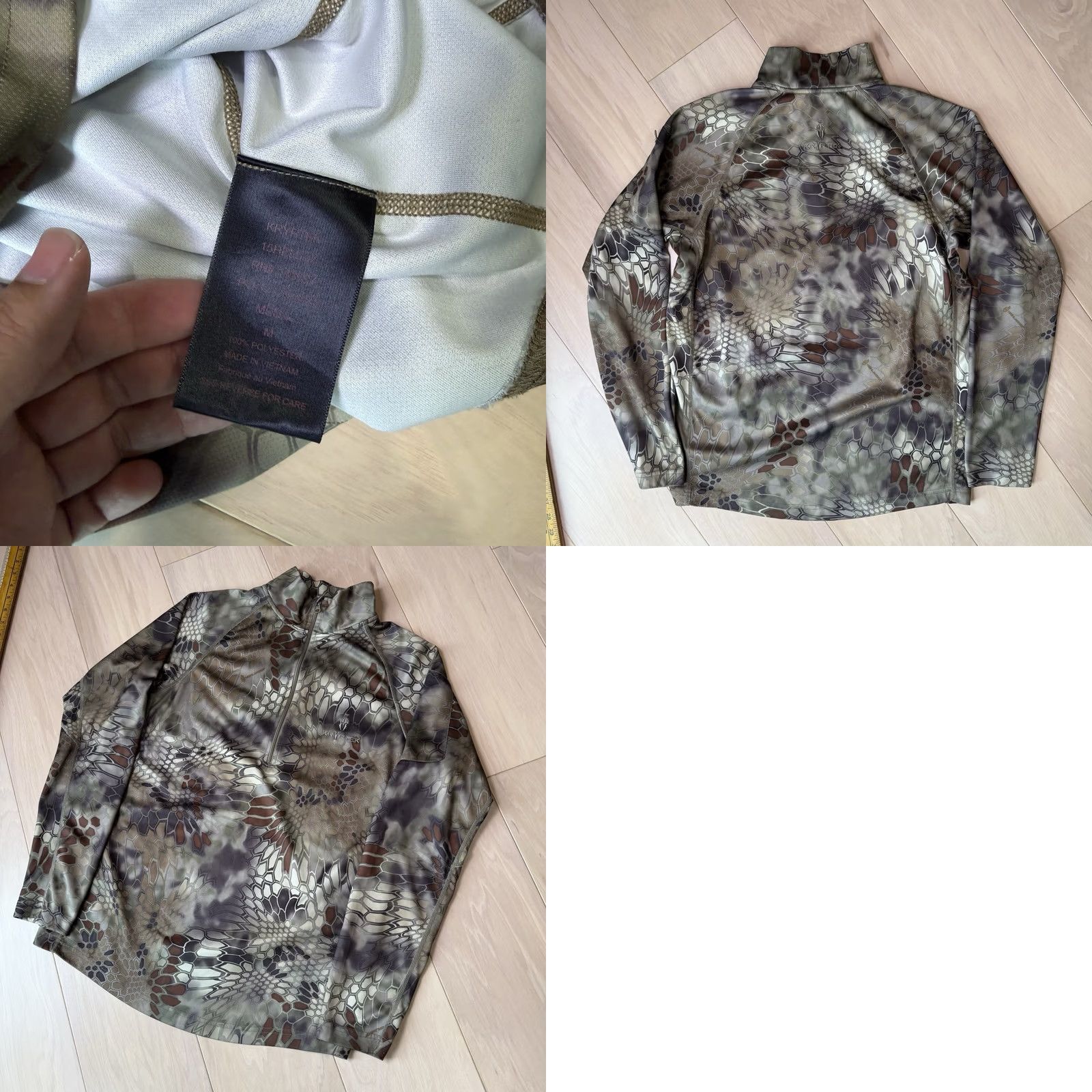 Vintage Kryptek Cronos 1/2 Zip Pullover Jacket Medium Black Lightweight Camouflage Softshell Polyester Regular Mens Size US M / EU 48-50 / 2 - 8 Thumbnail