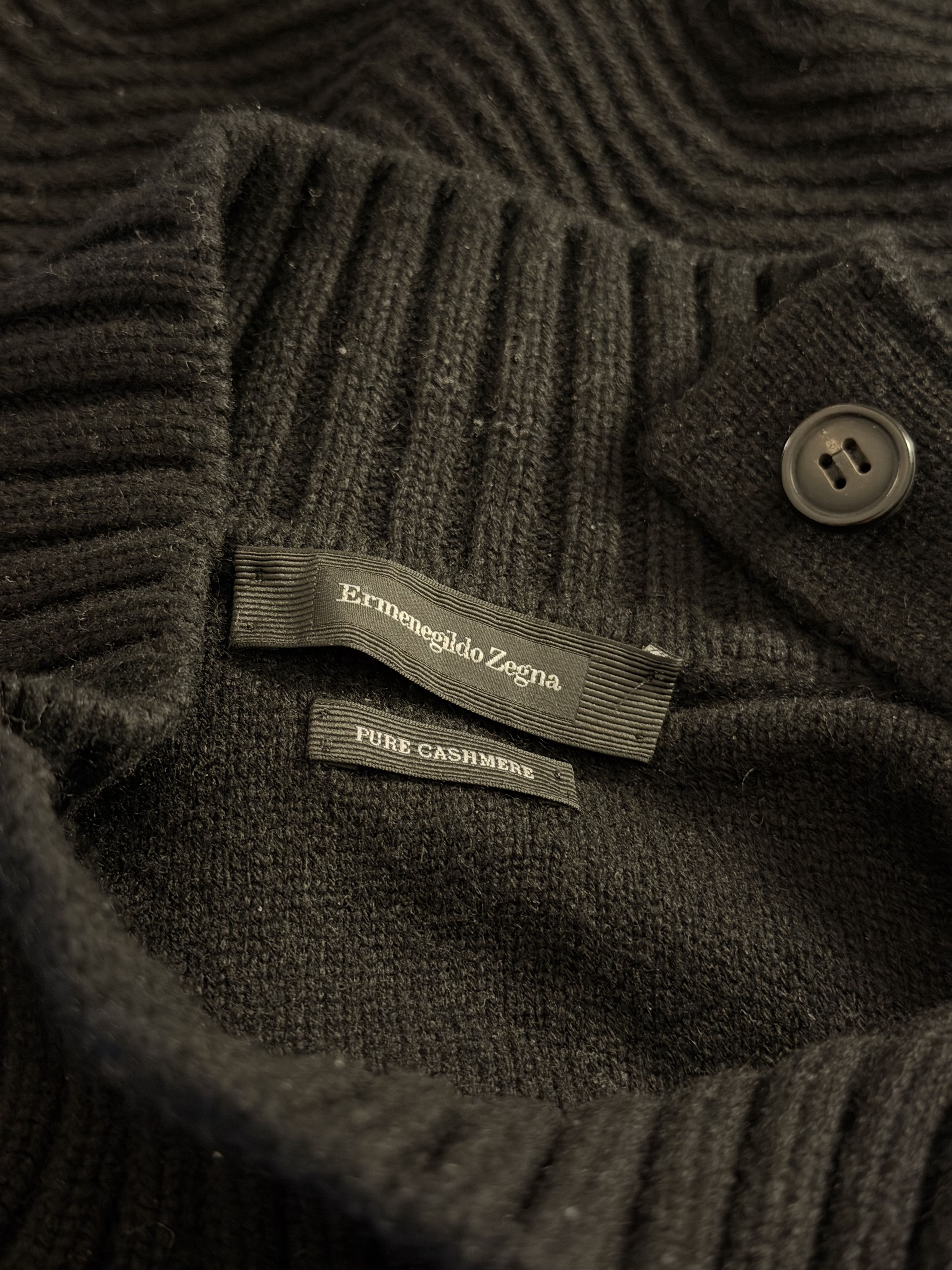 Ermenegildo Zegna ZEGNA 100% Cashmere Ribbed Mock Neck Sweater Size US L / EU 52-54 / 3 - 4 Thumbnail