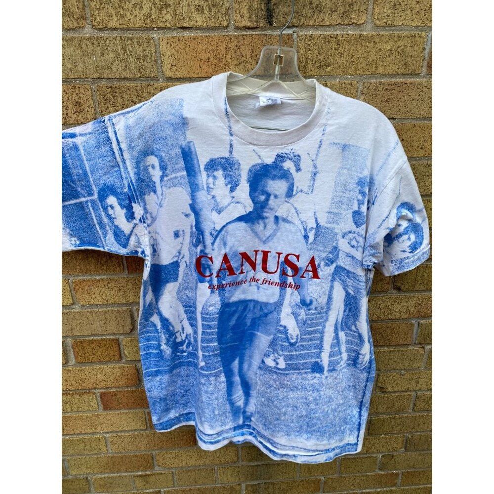 Fruit Of The Loom × Vintage Vintage 1993 CANUSA AOP Single Stitch T Shirt XL Canada Ame Size US XL / EU 56 / 4 - 6 Thumbnail
