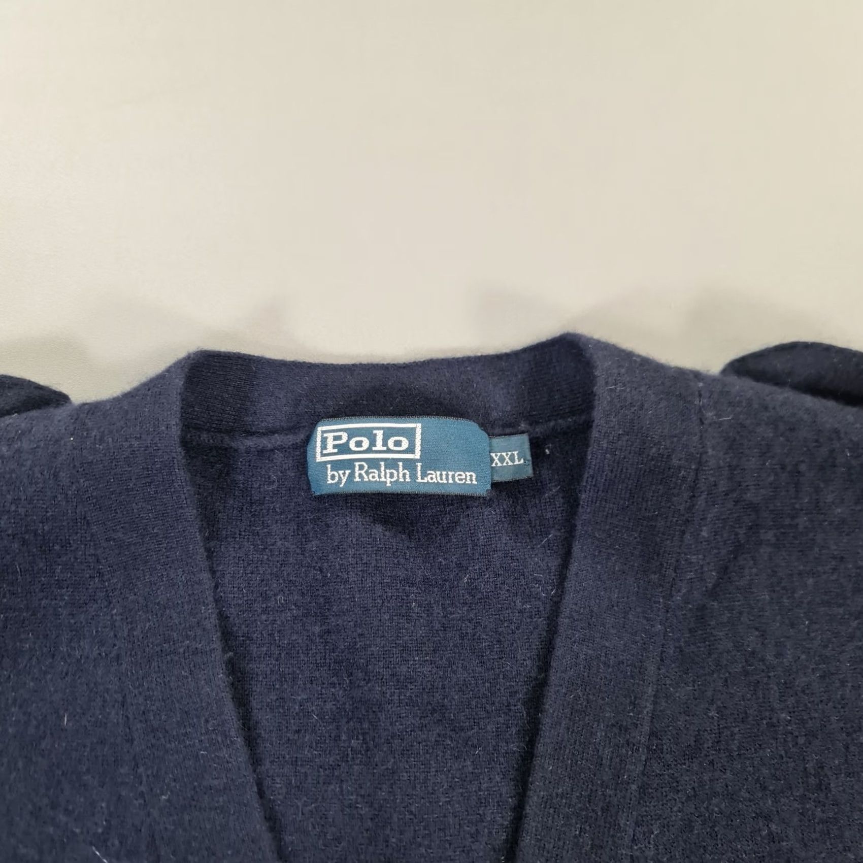 Polo Ralph Lauren VINTAGE Polo Ralph Lauren Cardigan Mens Jumper Navy Blue 2XL Cashmere Knit Pocketed Winter Shawl Neck Casual Mens Size US XXL / EU 58 / 5 - 3 Thumbnail