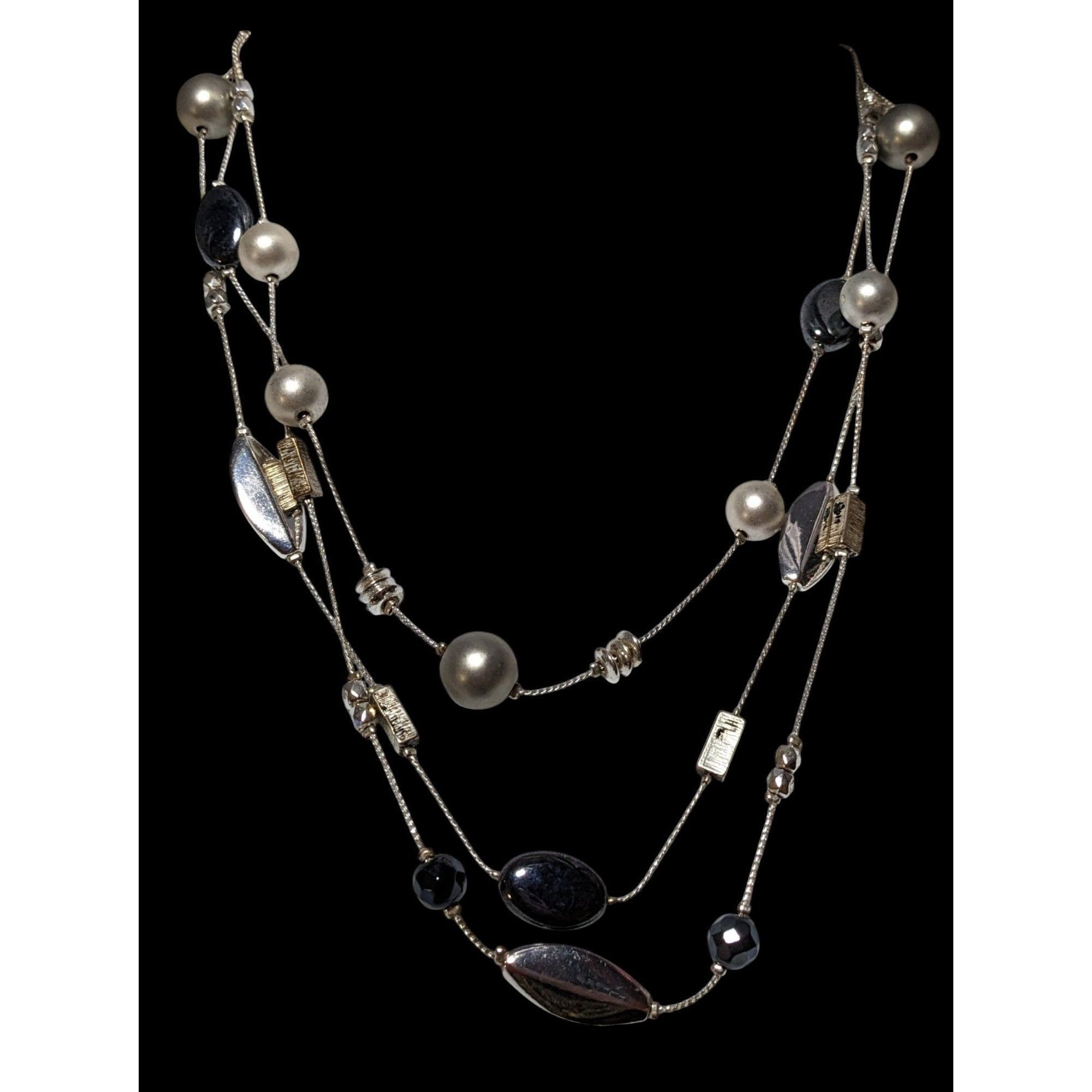 Other Y2K Multilayer Beaded Silver Station Necklace Size ONE SIZE - 2 Thumbnail