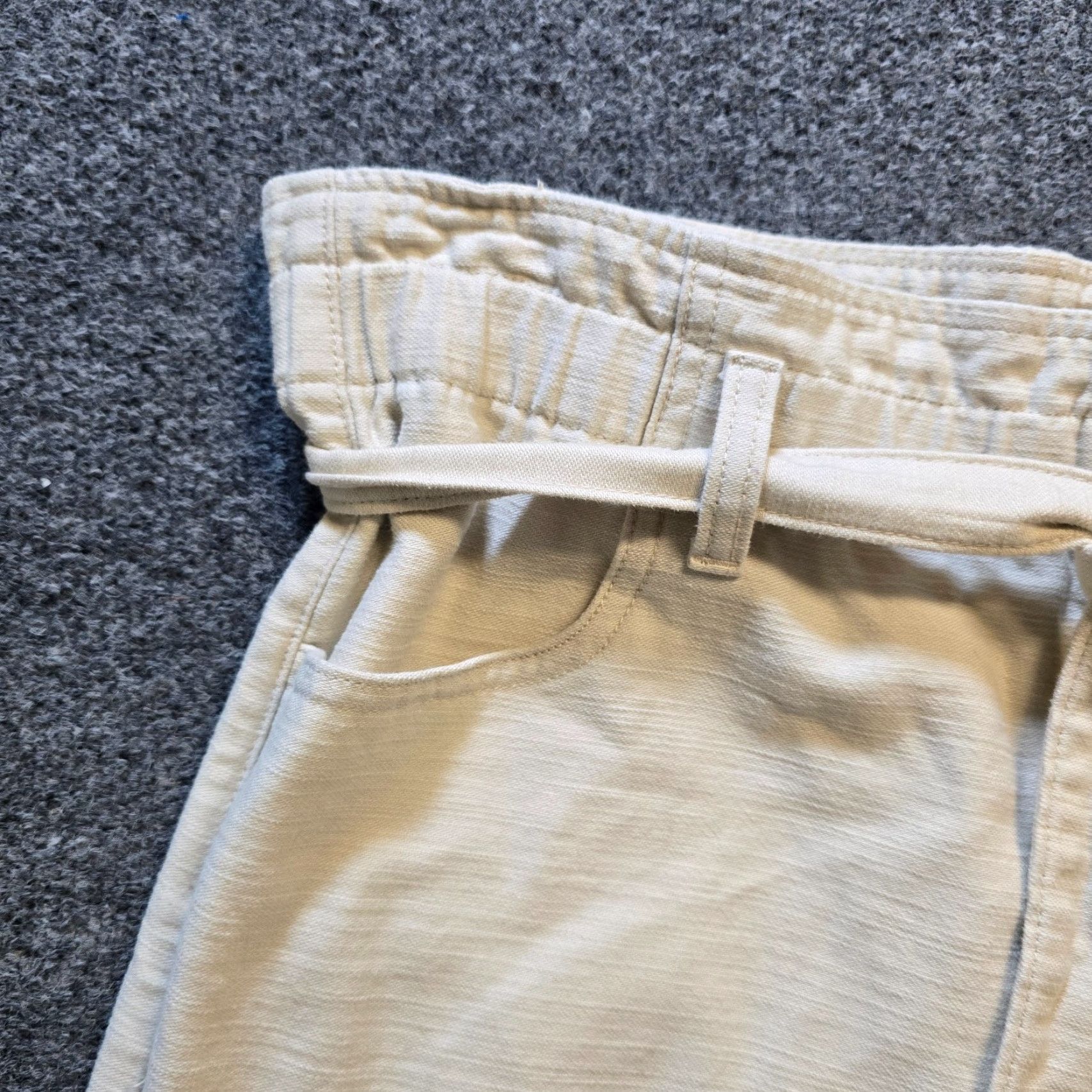 J.Crew J. Crew Pants Womens Size 12 Beige Wide-Leg Cropped Cotton Belted Casual Capsule Shirt? Size 34" / US 12 / IT 48 - 3 Thumbnail