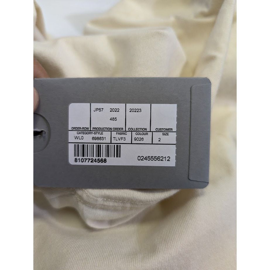 Balenciaga o1rshd1 Layered T-Shirt Back Hem Vintage Jersey Cream/Black Size US M / EU 48-50 / 2 - 19 Thumbnail