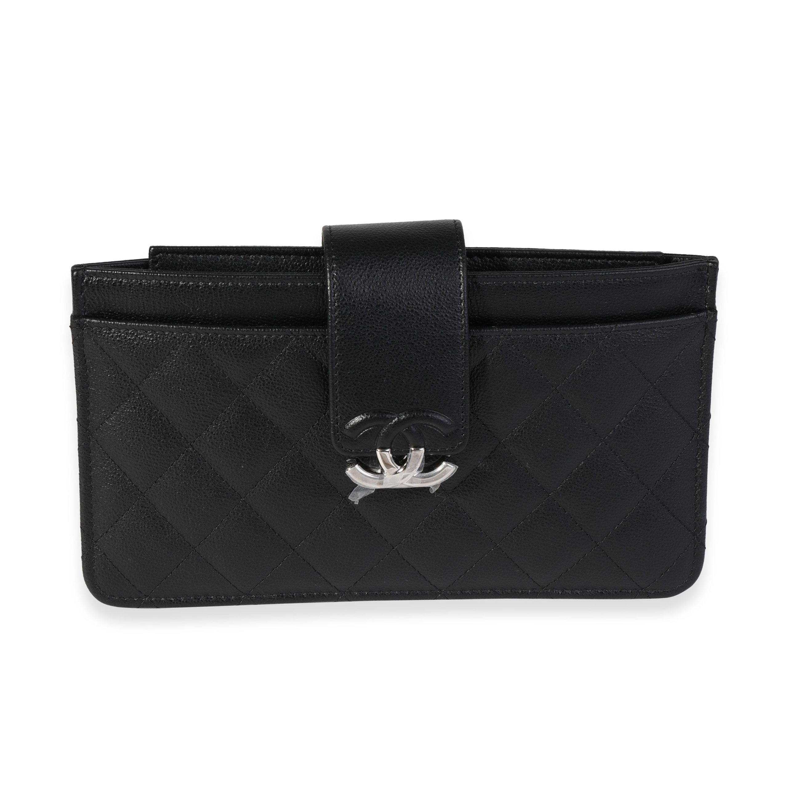 Chanel Black Quilted Grained Calfskin Urban Companion Strap Pouch