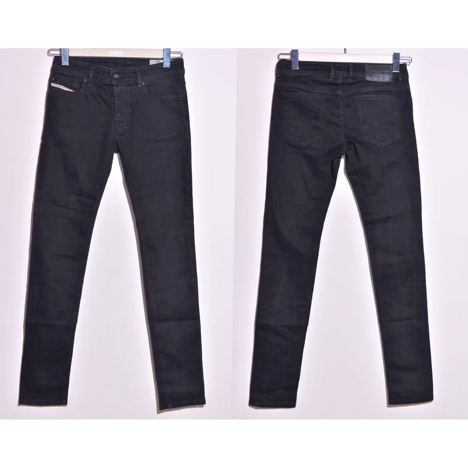 Diesel DIESEL Sleenker Men's Black Jeans Slim Skinny Size W30 L32 Denim Slim Rise Mid 10-12in Inseam 32in Leather Patch Jeans Size US 30 / EU 46 - 2 Thumbnail