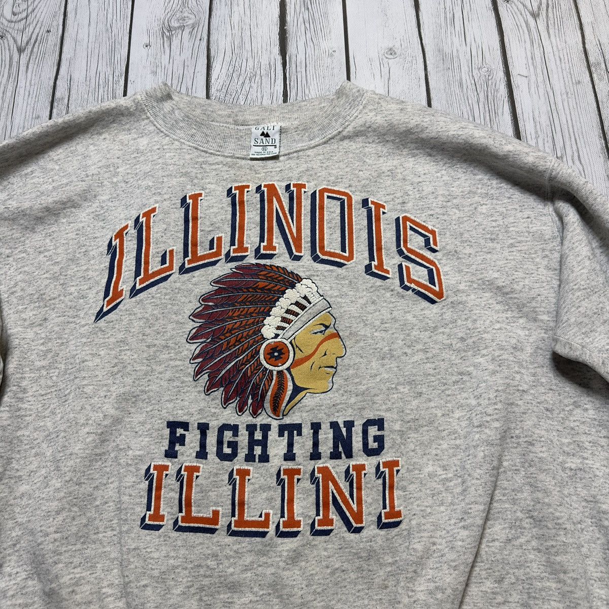 NCAA × Vintage Vintage Illinois Fighting Illini sweatshirt Size US XL / EU 56 / 4 - 3 Thumbnail