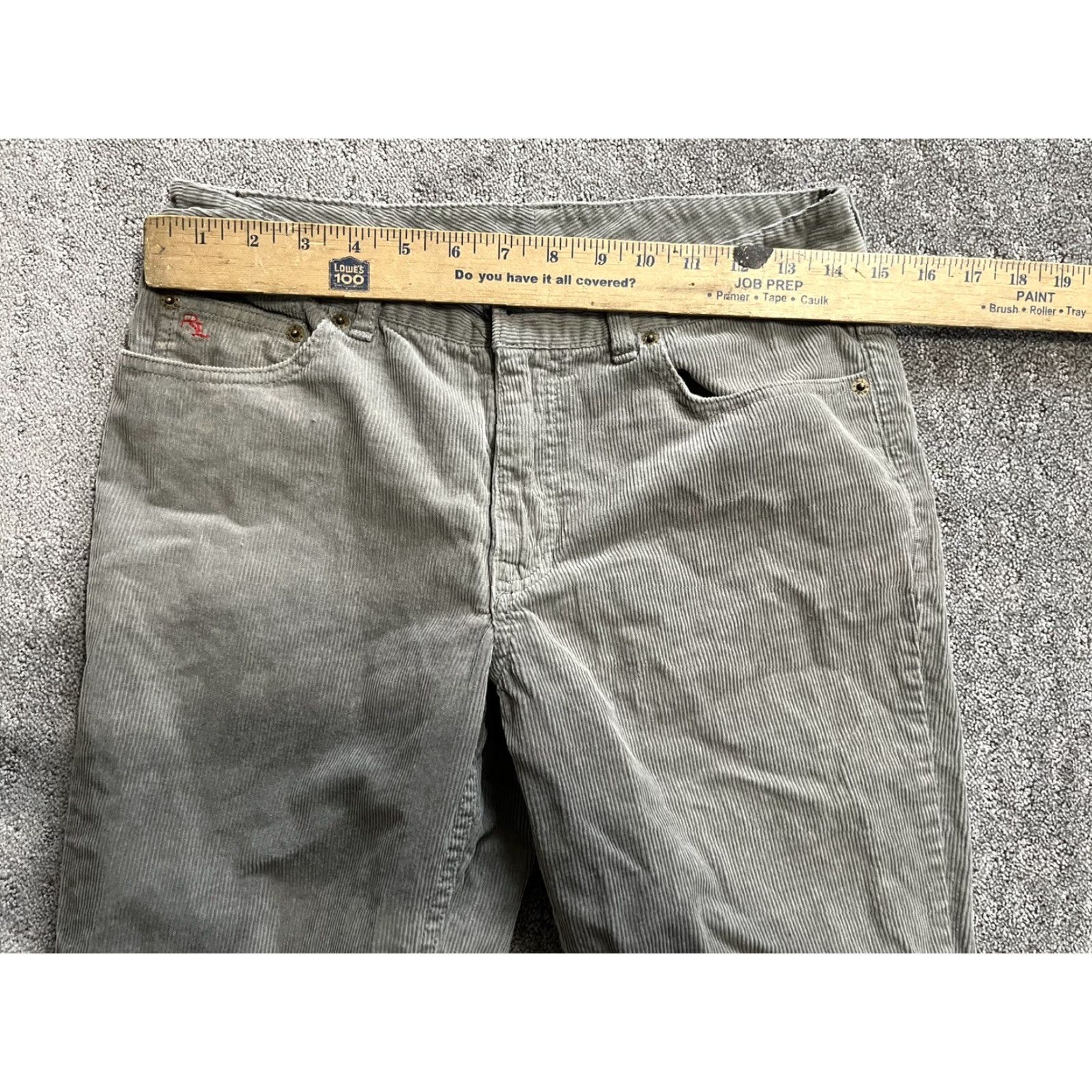 Polo Ralph Lauren Polo Ralph Lauren Pants Women's 20 Gray Corduroy Chinos Flat Front Bootcut 29 in Regular Logo Corduroy Casual Workwear Womens Size 42" / US 20 - 6 Thumbnail