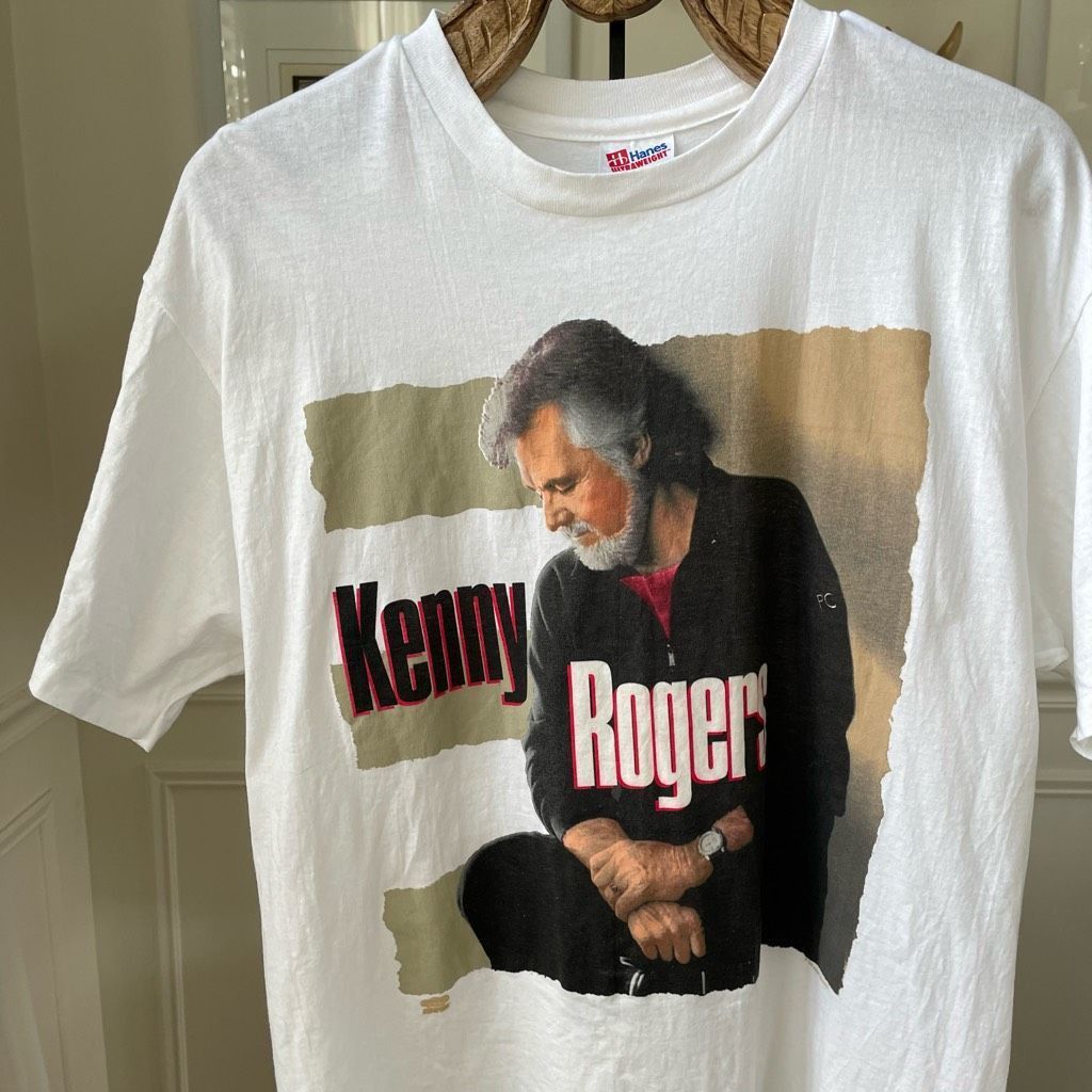 Hanes Vintage 1993 Kenny Rogers Single Stitch Cotton Tshirt XL Size US XL / EU 56 / 4 - 1 Thumbnail