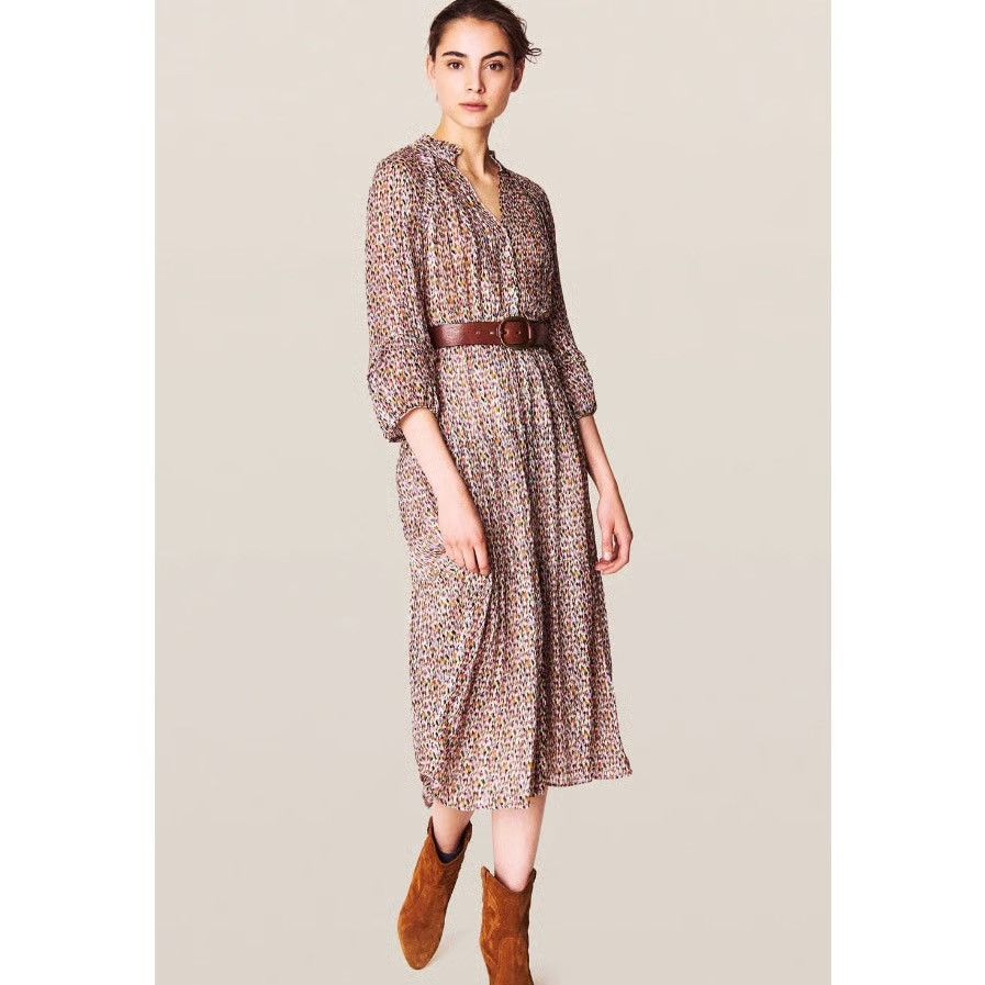 ba&sh Ba&Sh Womens Floral Midi Dress Boho Long Sleeve V-Neck Size S / US 4 / IT 40 - 1 Thumbnail