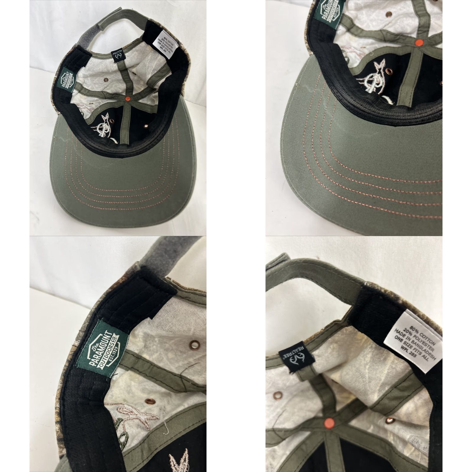 Realtree VINTAGE Real tree Womens Baseball Cap Green and Camo Adjustable Hook Loop Size ONE SIZE - 8 Thumbnail