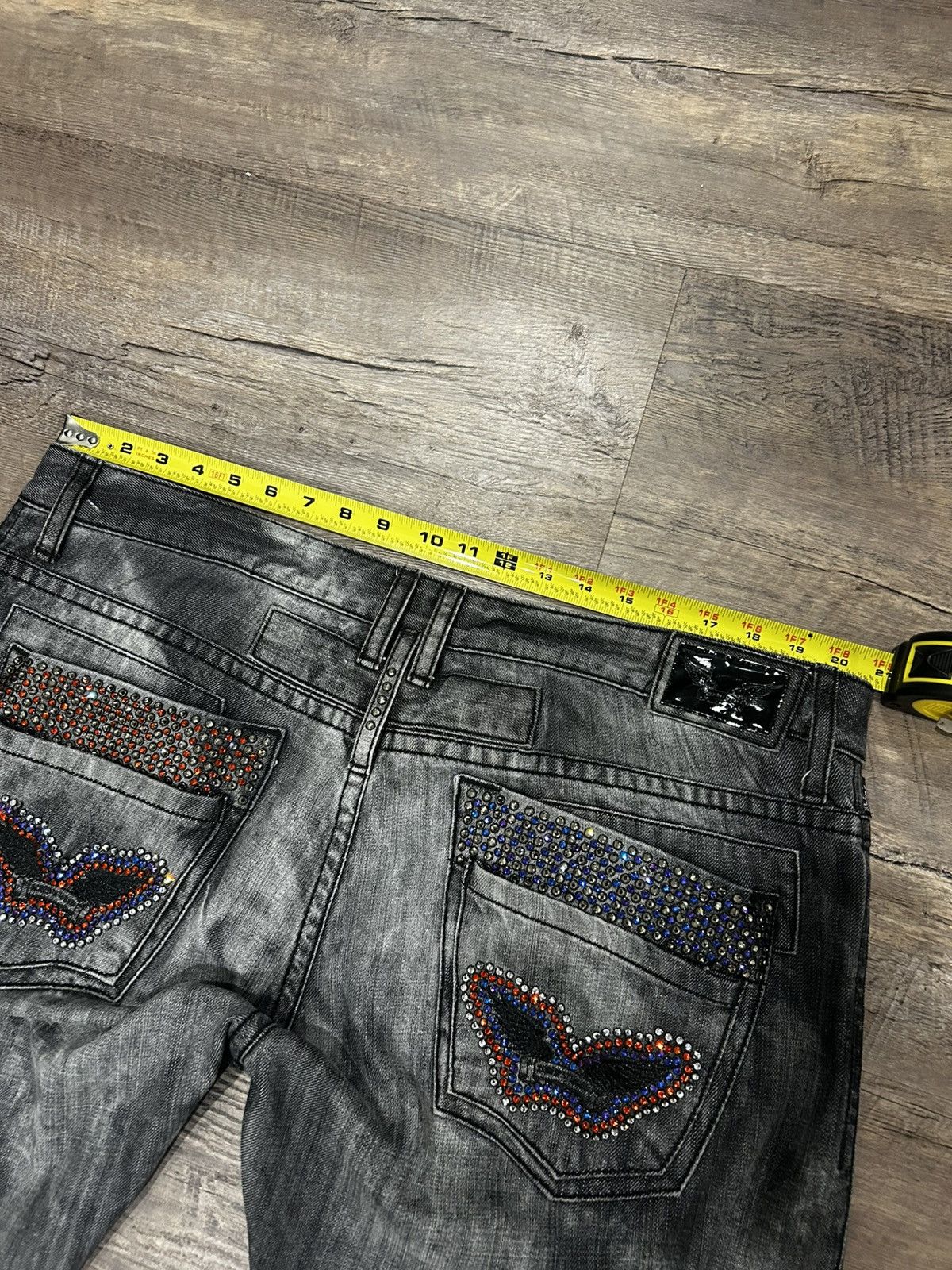 Robins Jeans 🔥 Cherokee Wash Straight Jeans with Custom Crystals 🔥 Size US 40 / EU 56 - 14 Thumbnail