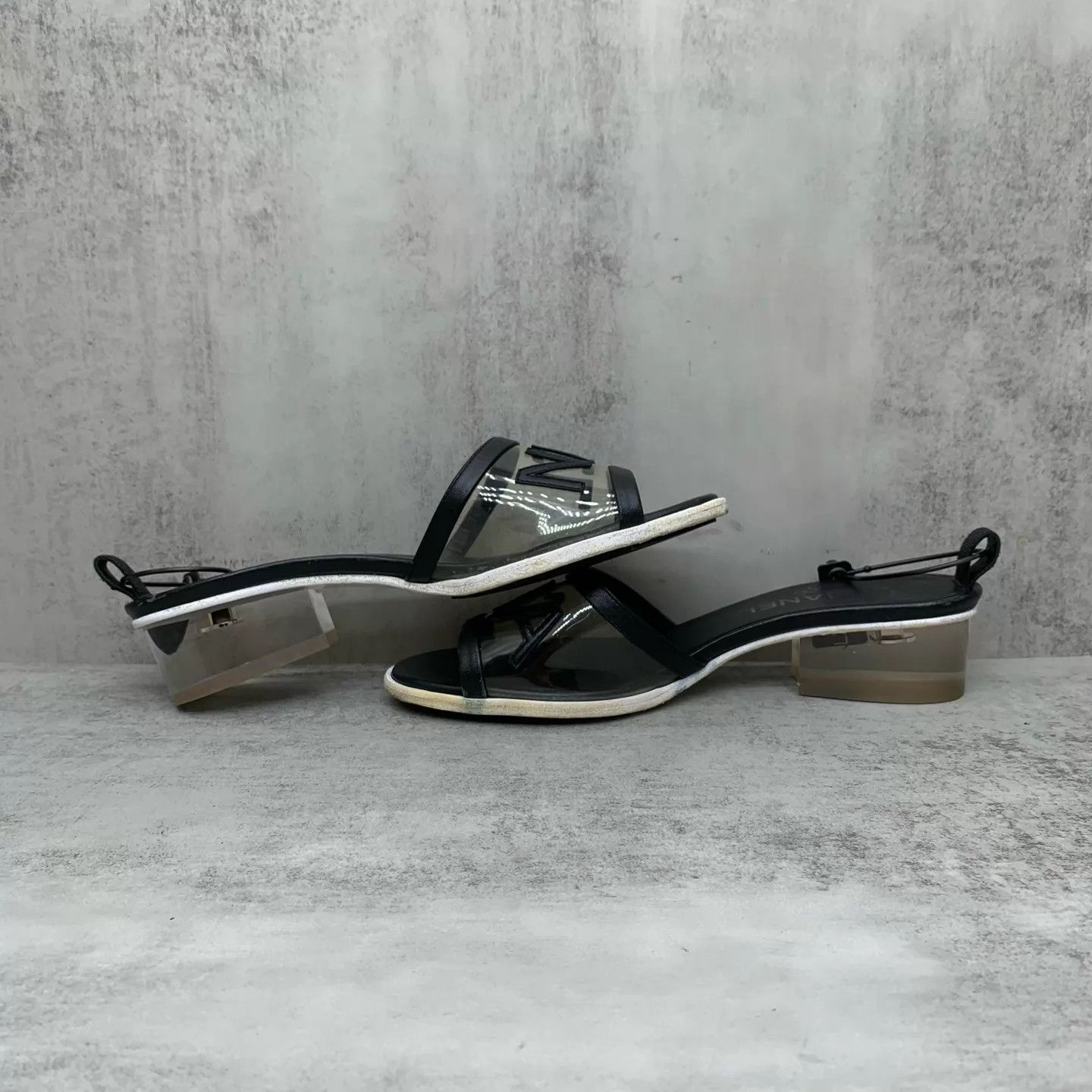 Chanel Chanel black transparent sandals 38.5 98 new Size US 8 / IT 38 - 3 Thumbnail