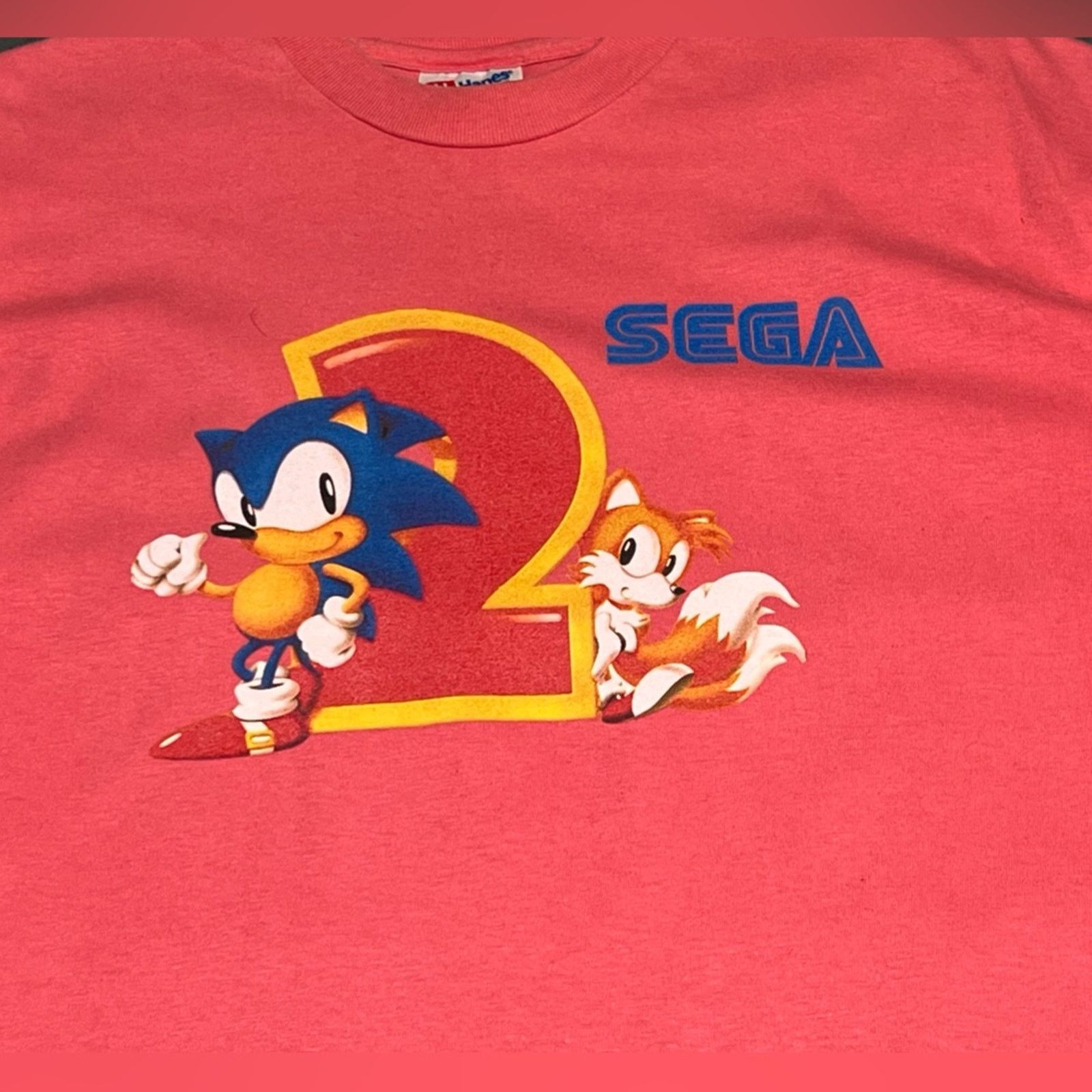 Hanes Vintage 90’s Hanes Sega Sonic Hedgehog 2 Single Stitch Shirt Size US L / EU 52-54 / 3 - 2 Thumbnail