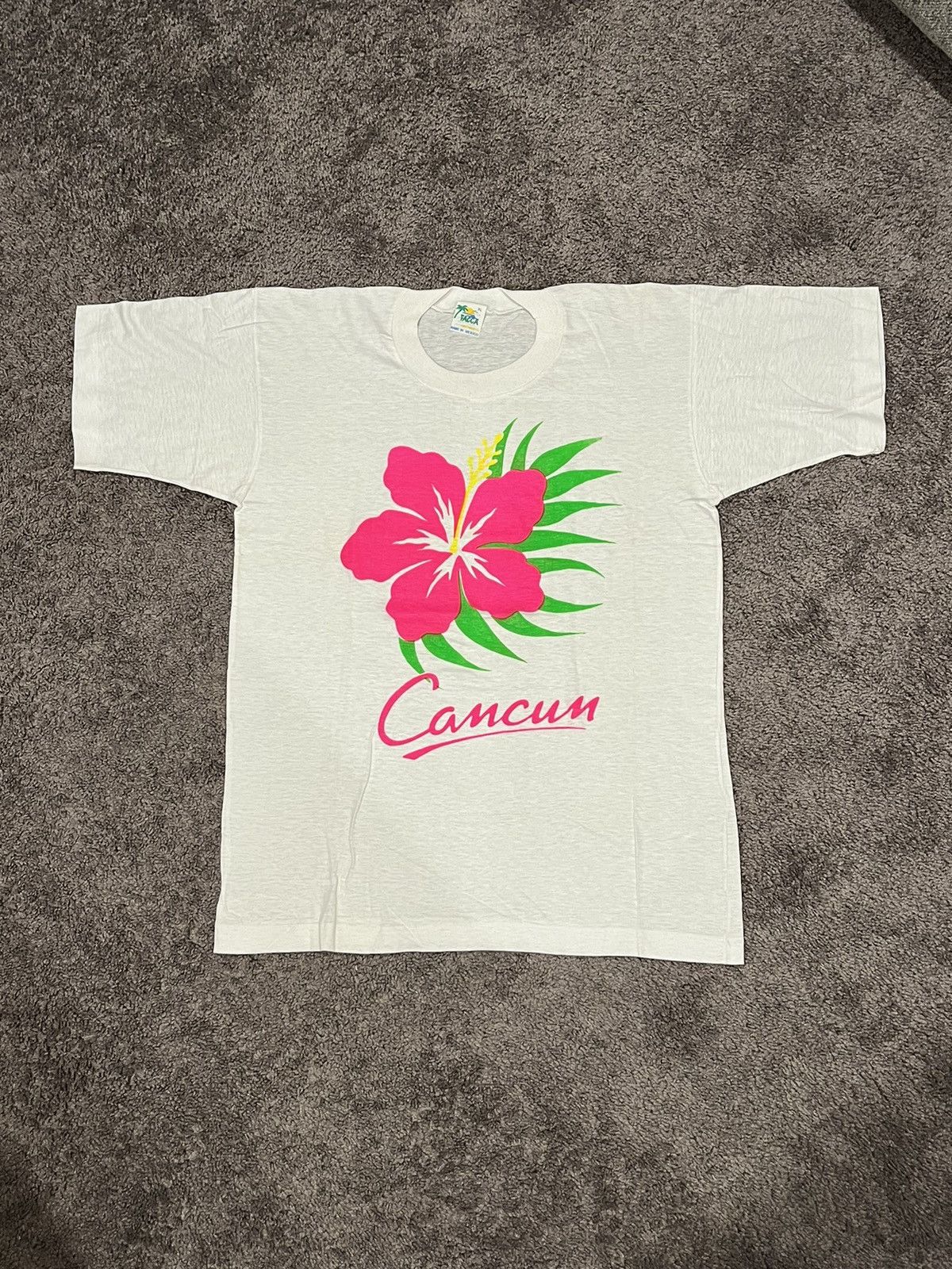 Vintage 🔥 *Rare* Vintage 80s Cancun T Shirt travel novelty tee 🔥 Size US XL / EU 56 / 4 - 1 Thumbnail