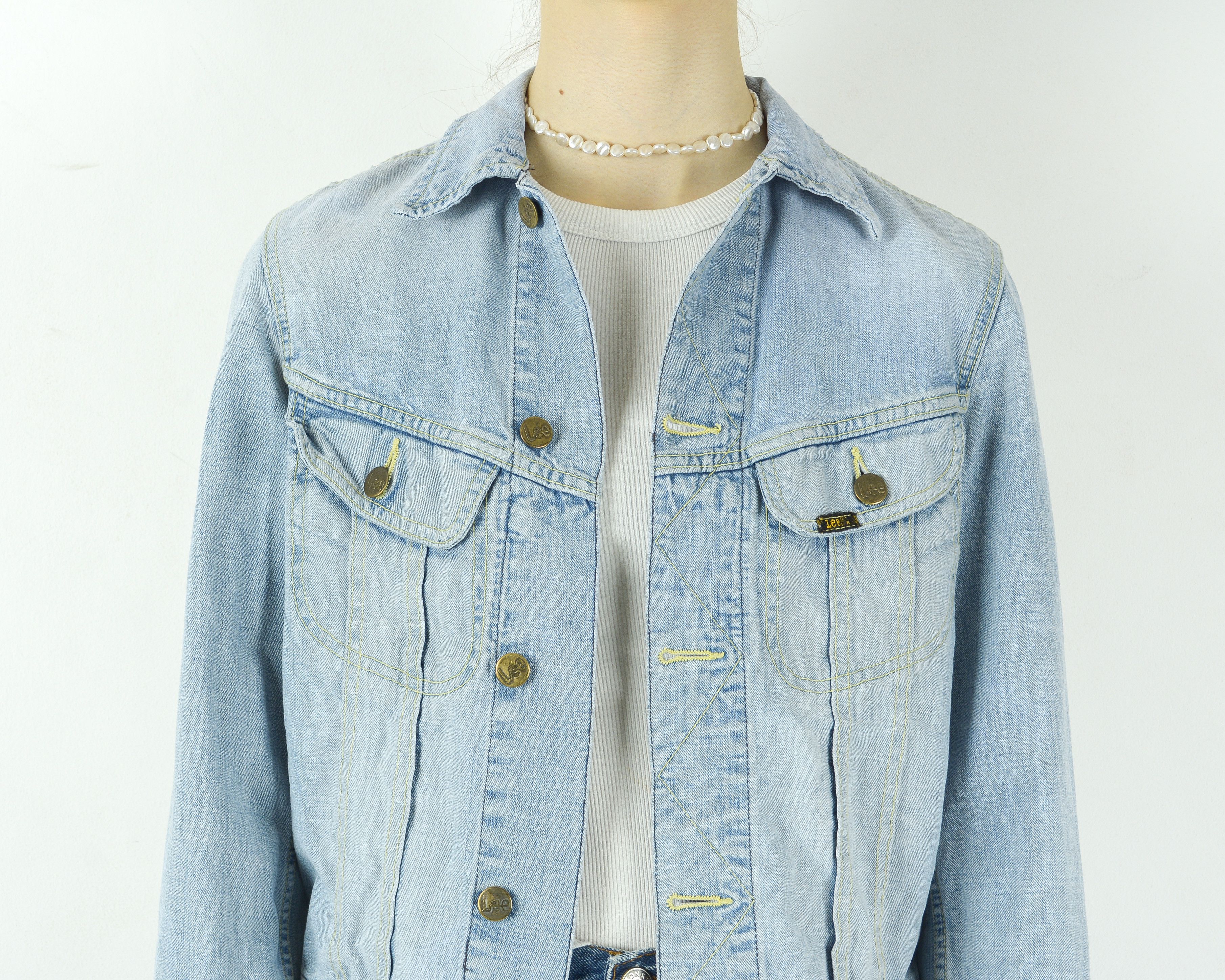 Lee × Vintage Slim Jacket Denim Jacket Jean Blazer Button Up Long Sleeve Size M / US 6-8 / IT 42-44 - 4 Thumbnail