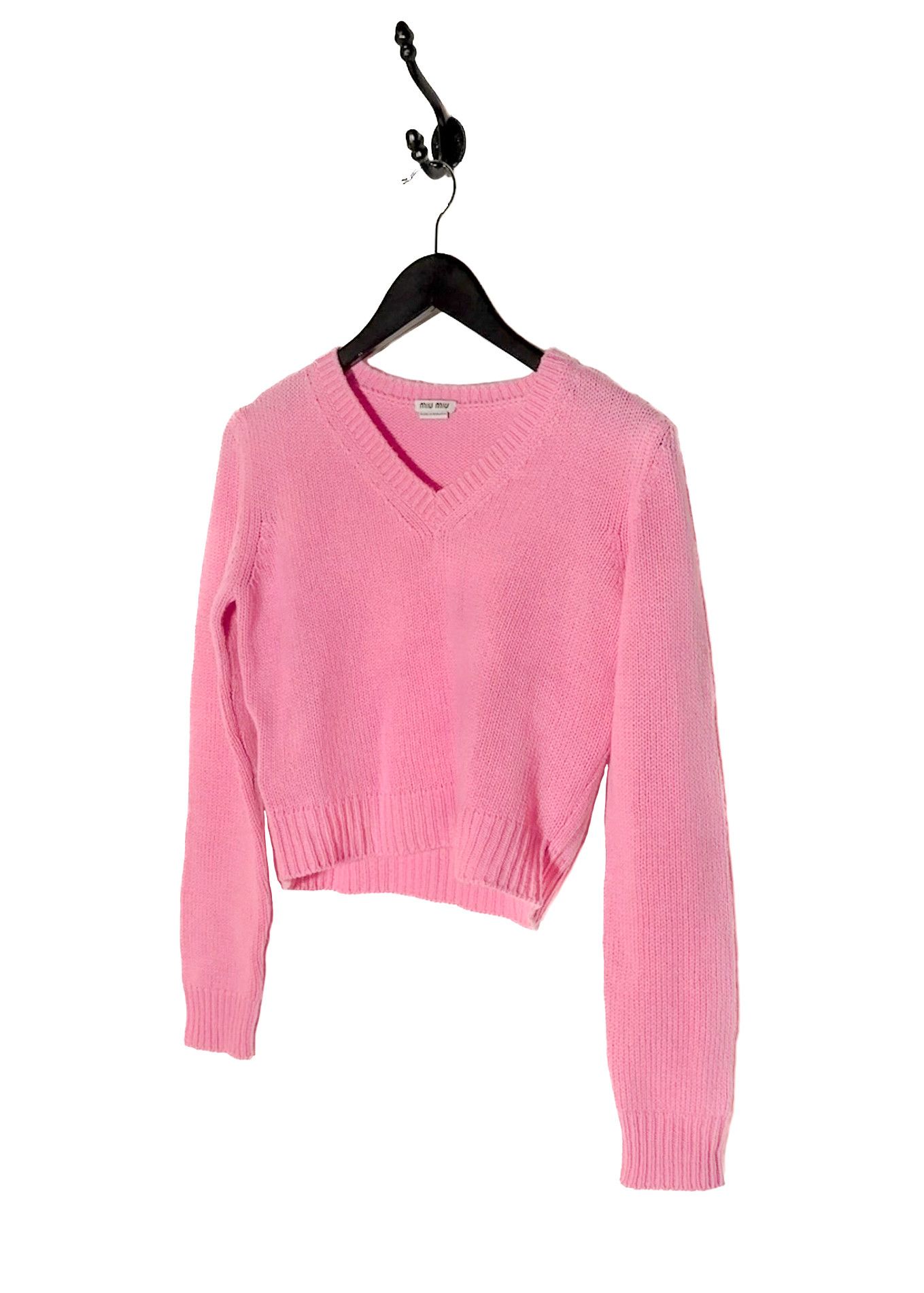 Miu Miu Miu Miu Bubblegum Pink Cropped Cashmere Sweater Size S / US 4 / IT 40 - 2 Thumbnail