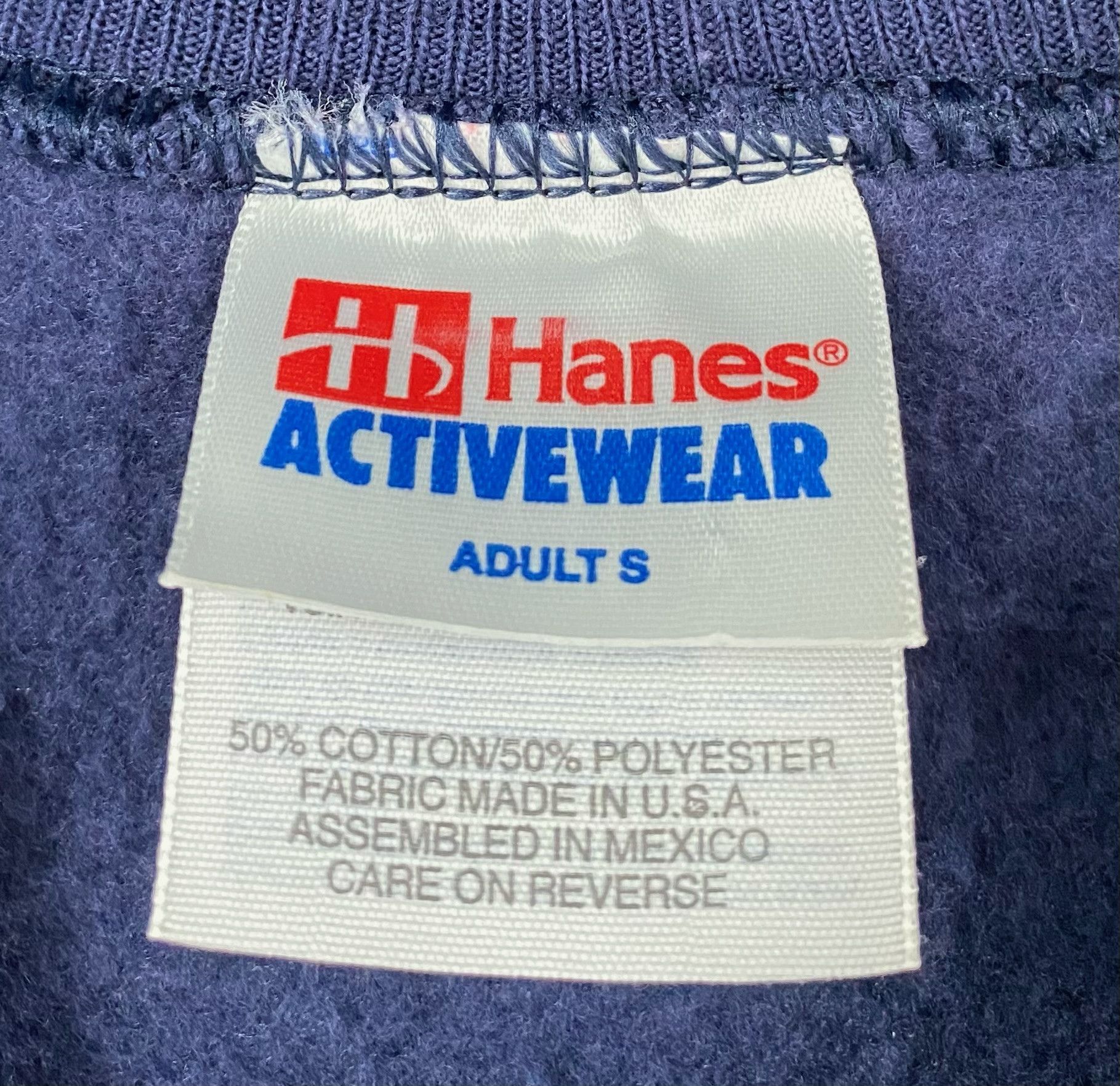 Hanes 90’s Attitude Humor Who Cares Cartoon Navy Sweatshirt Small Size S / US 4 / IT 40 - 6 Thumbnail